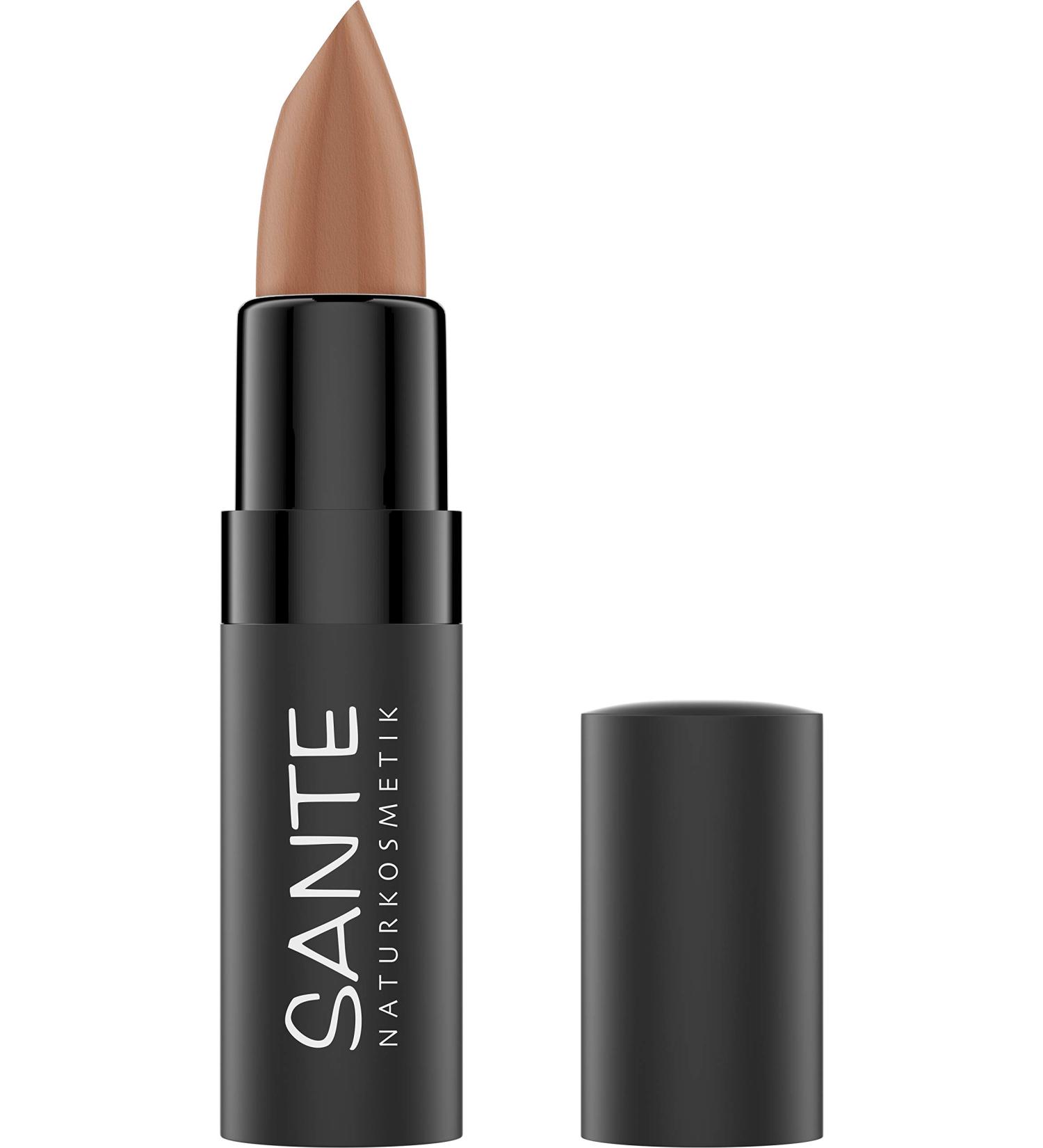 Sante Natural Cosmetics Matte Lipstick 01 Truly Nude - Organic Cocoa Butter Intensive Color Matt Effect - 3 Pieces (4.5g) - Buy Online on GoSupps.com