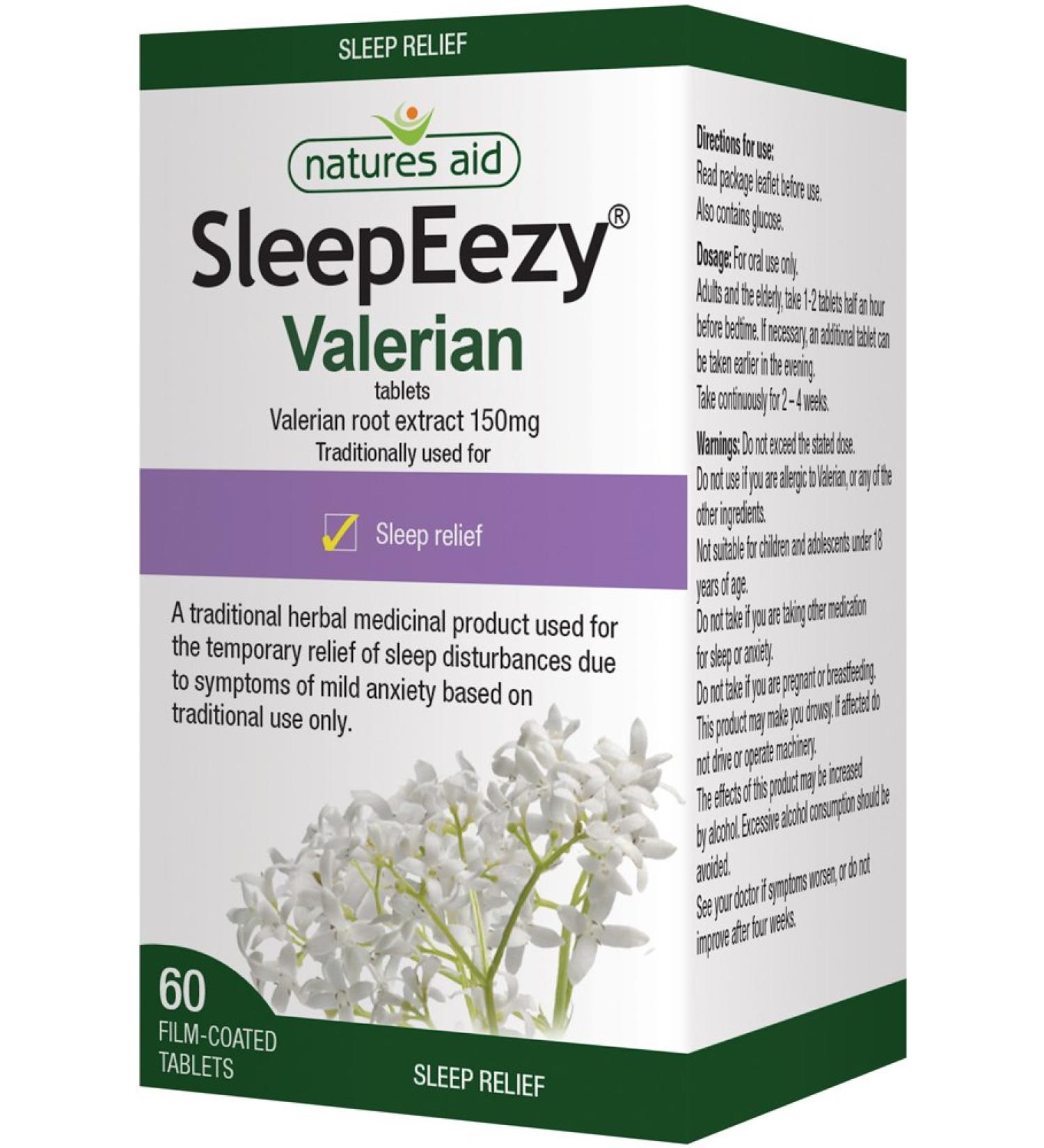 Natures Aid SleepEezy Valerian Root Extract 60 Tablets (Pack of 2)
