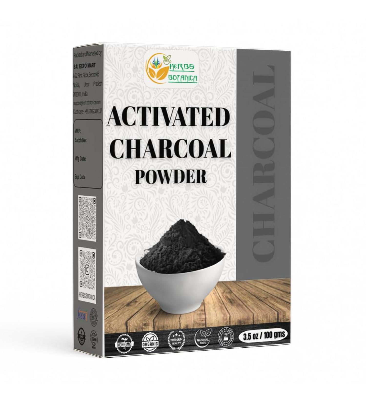 Herbs Botanica Activated Charcoal Powder 100% Food Grade Natural Detoxifier for Teeth Whitening Digestive Health Face Masks DIY Skincare Detox Drinks & Bug Bite Relief 3.5 oz Pack - Buy Online on GoSupps.com