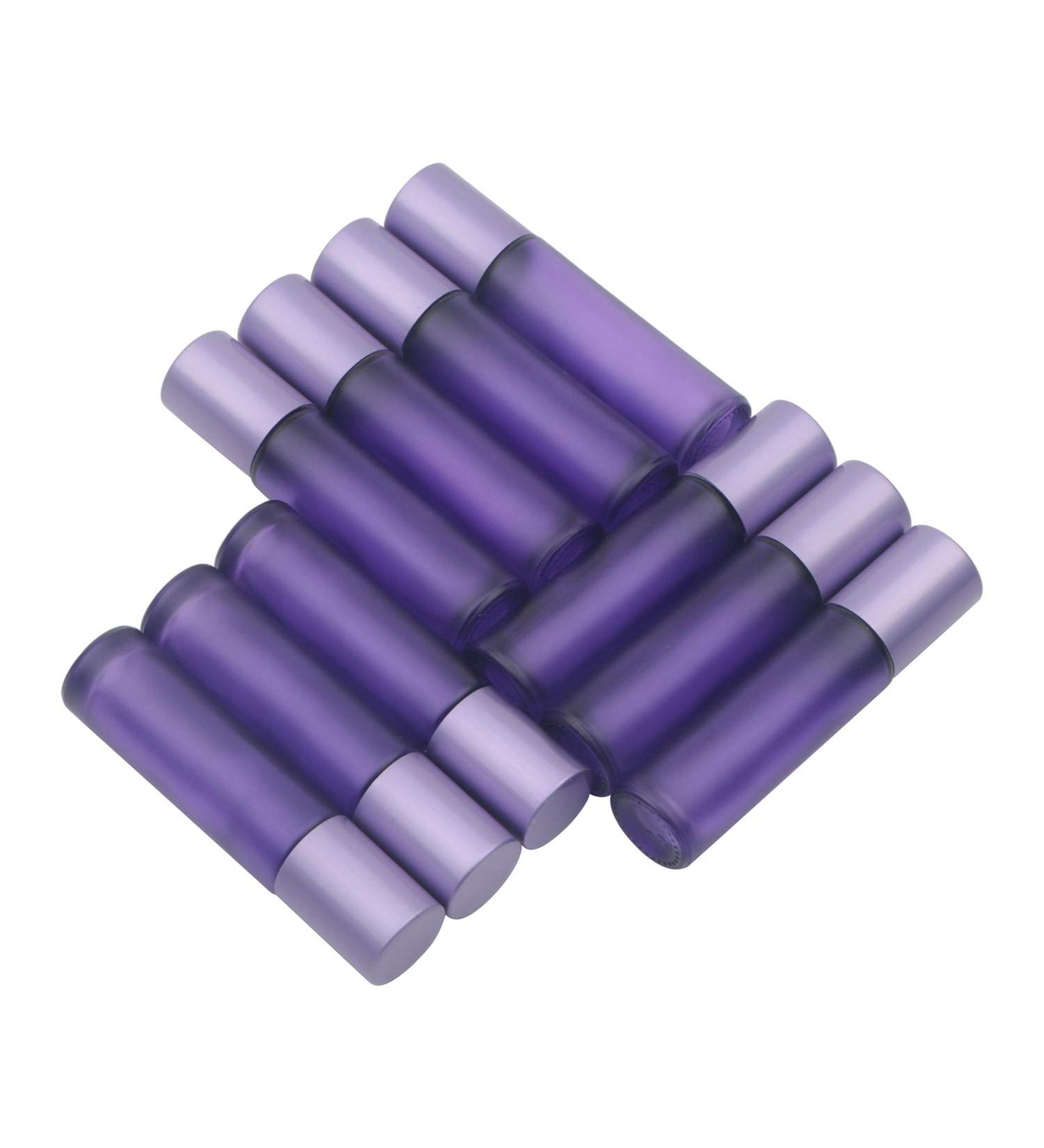 PXYELEC 10PCS Essential Oil Roll-On Bottles | 10ml Purple Glass Perfume Bottles with Aluminum Caps & Stainless Steel Roller Balls for Aromatherapy - Buy Online on GoSupps.com