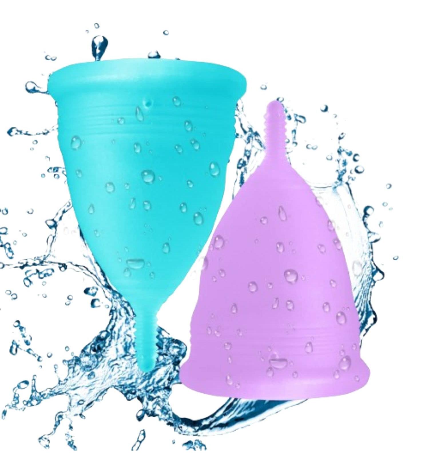 Blossom Menstrual Cup Set | Reusable Silicone Period Cups | Say Goodbye to Tampons | 1 Large & 1 Small Cup - Perfect for All Menstrual Days - Buy Online on GoSupps.com