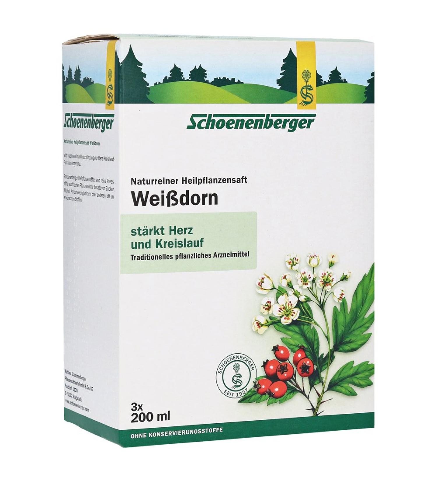 Weissdorn Schoenenberger juice, 3 x 200 ml