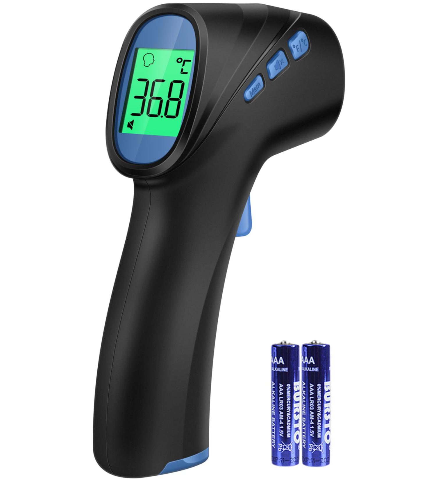 Buy Contactless Infrared Thermometer for Babies Children & Adults - Fever Alarm LCD Display Instant Accurate Readings - Black - Buy Online on GoSupps.com