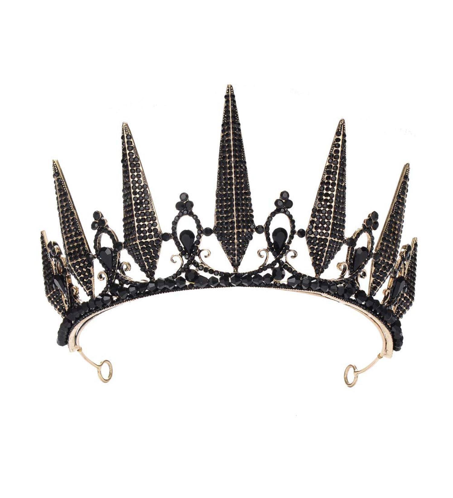 S SNUOY Black Rhinestone Tiara Baroque Crown for Women - Wedding Headpiece & Party Accessory - Buy Online on GoSupps.com