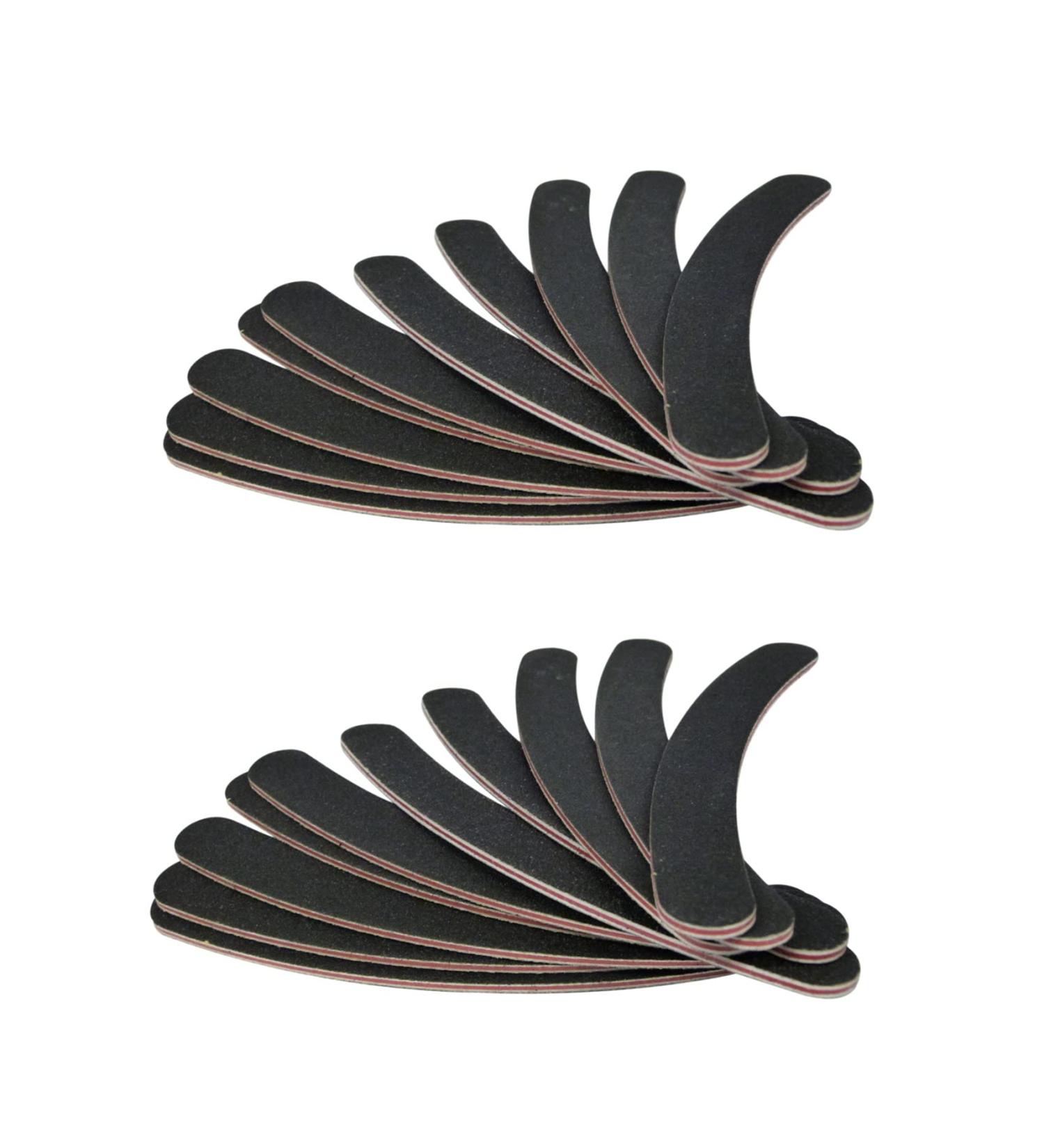 Balawin 20 Double Sided 100/180 Grit/Bana Na Curved Nail Files UK Emery Board
