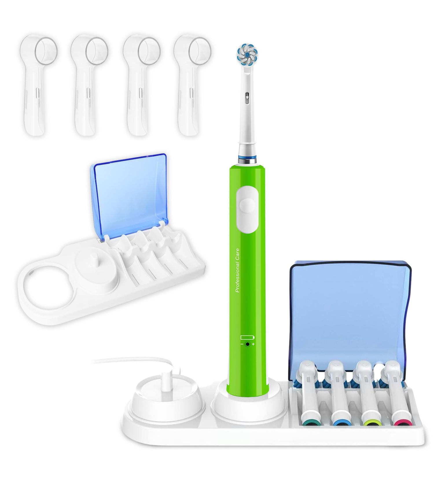 Electric Toothbrush Holder for Oral B with Cover - Electric Toothbrush Holder Base - Toothbrush Head Holder - Buy Online on GoSupps.com