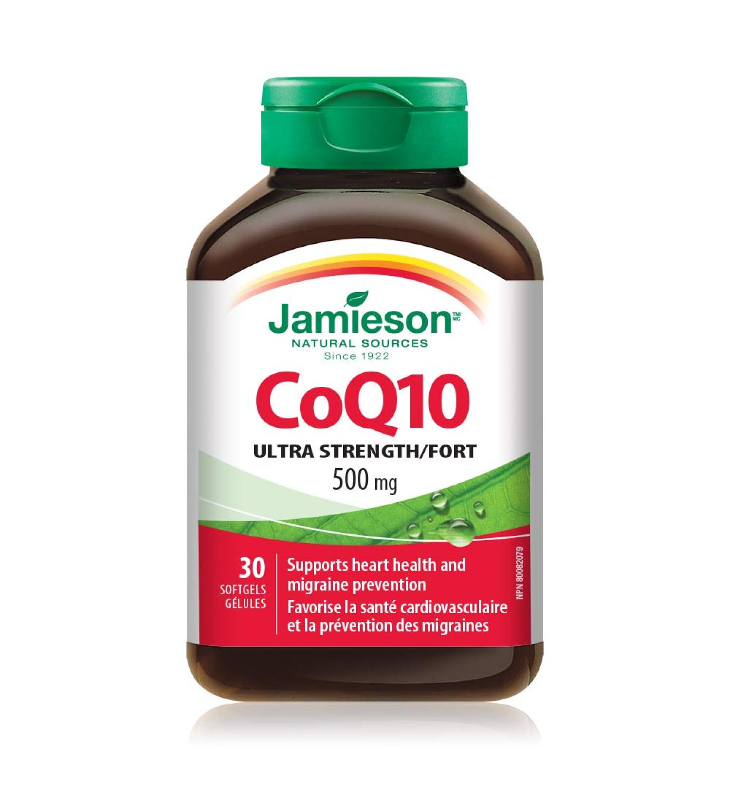 Jamieson CoQ10 500mg Softgels - Enhance Energy & Heart Health | 30 Count - Buy Online Internationally - Buy Online on GoSupps.com