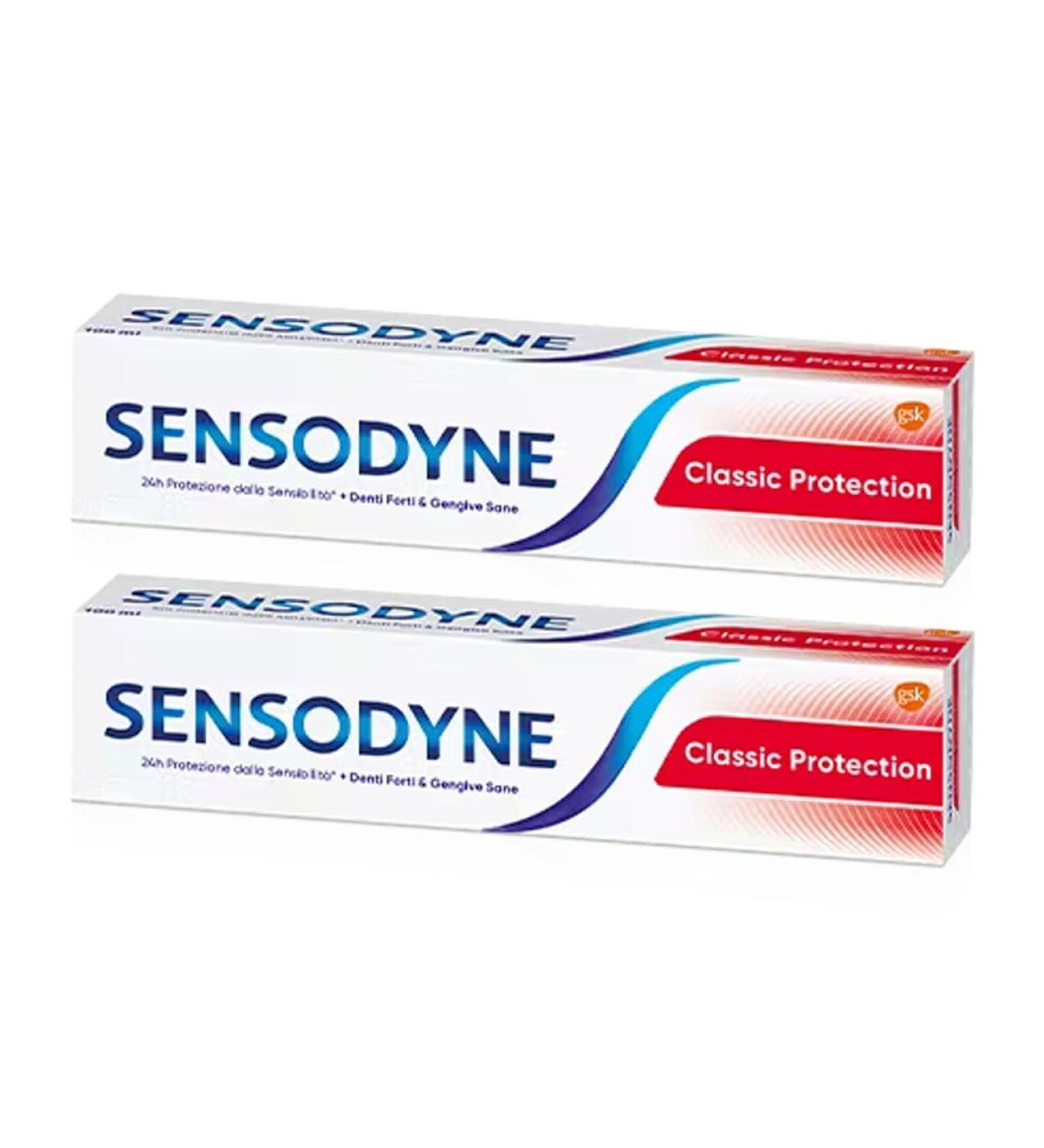 Sensodyne Classic Protection Dentifricio Quotidiano Denti Sensibili, 2 x 75 ml