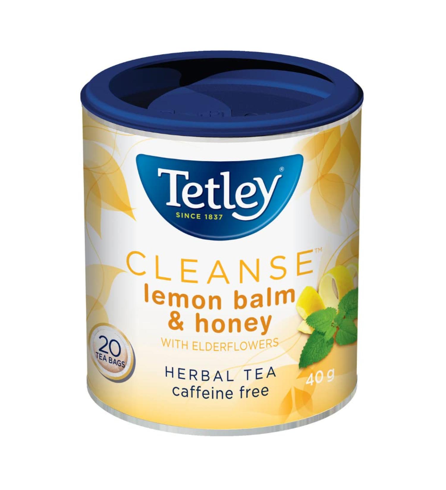 Tetley Cleanse Lemon Balm & Honey Herbal Tea - 20 Tea Bags 40 Grams Naturally Caffeine Free LemonBalmandHoney - Buy Online on GoSupps.com