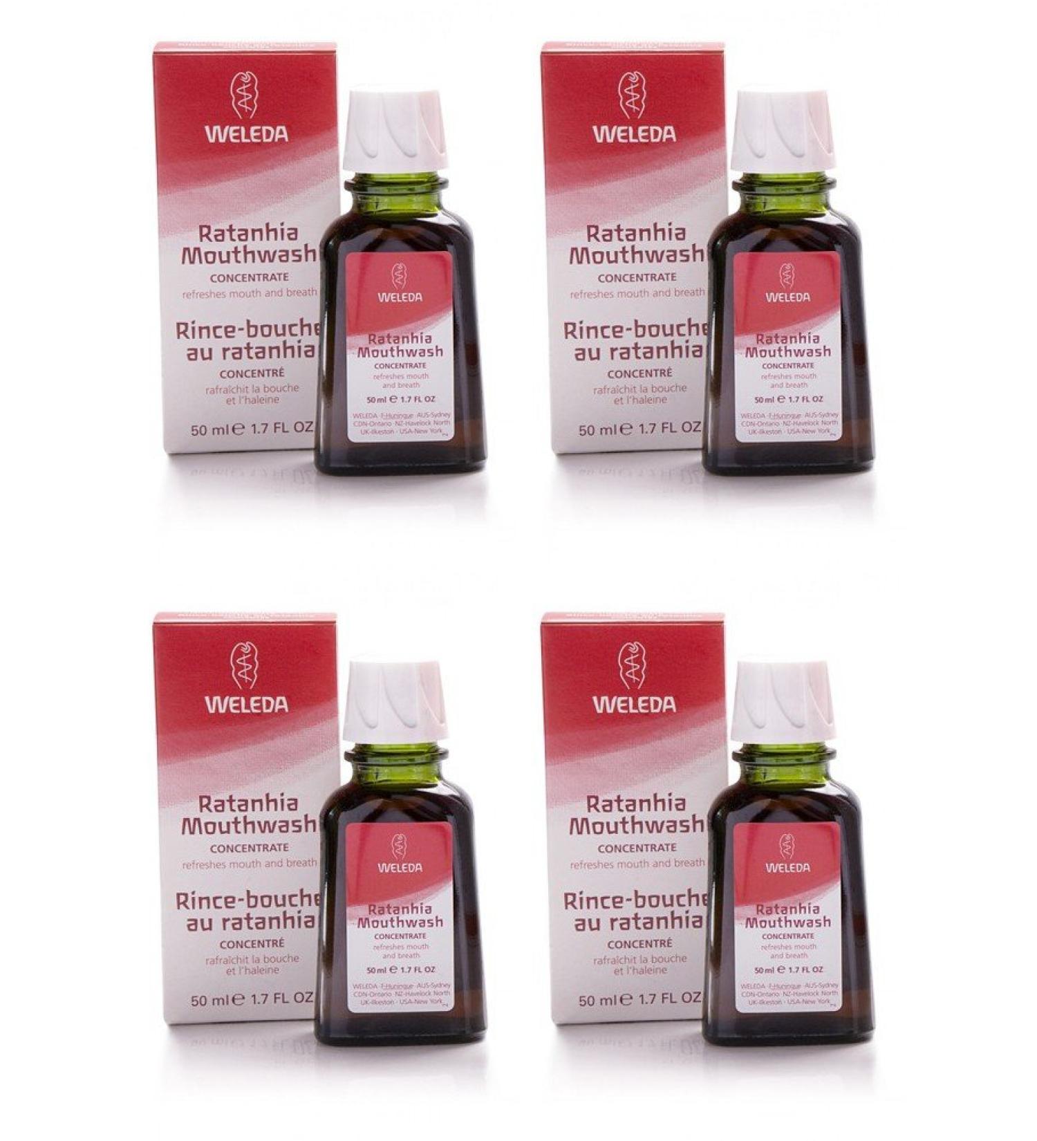 Buy Ratanhia Mouthwash Bundle (4 x 50ml) | Weleda - Natural Oral Care for Fresh Breath - Buy Online on GoSupps.com