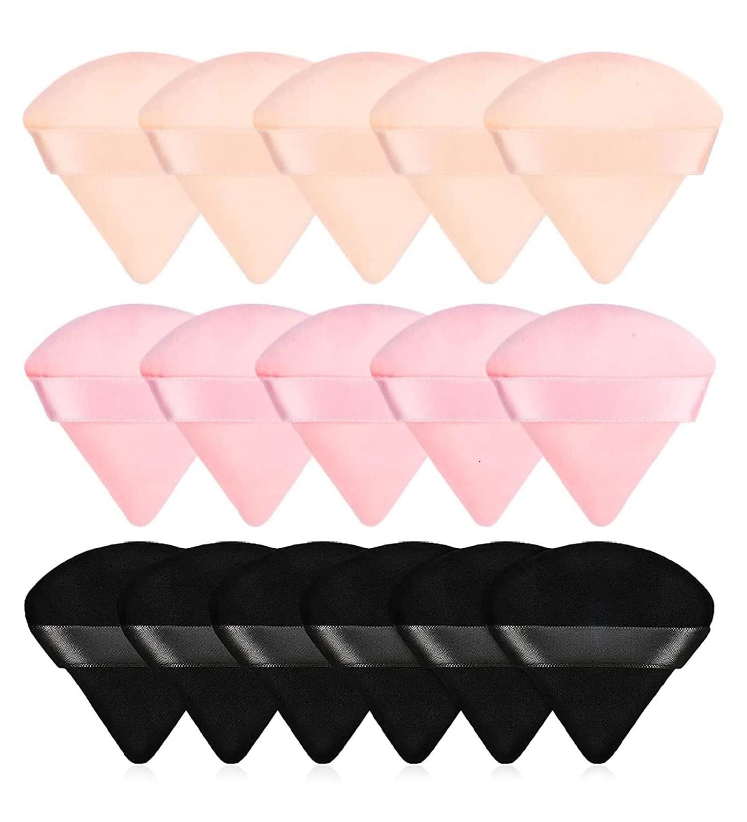 15 Pcs Triangle Cotton Powder Puffs for Face Makeup - Soft Velour for Loose Mineral Body Foundation - Wet & Dry Beauty Tools - Buy Online on GoSupps.com
