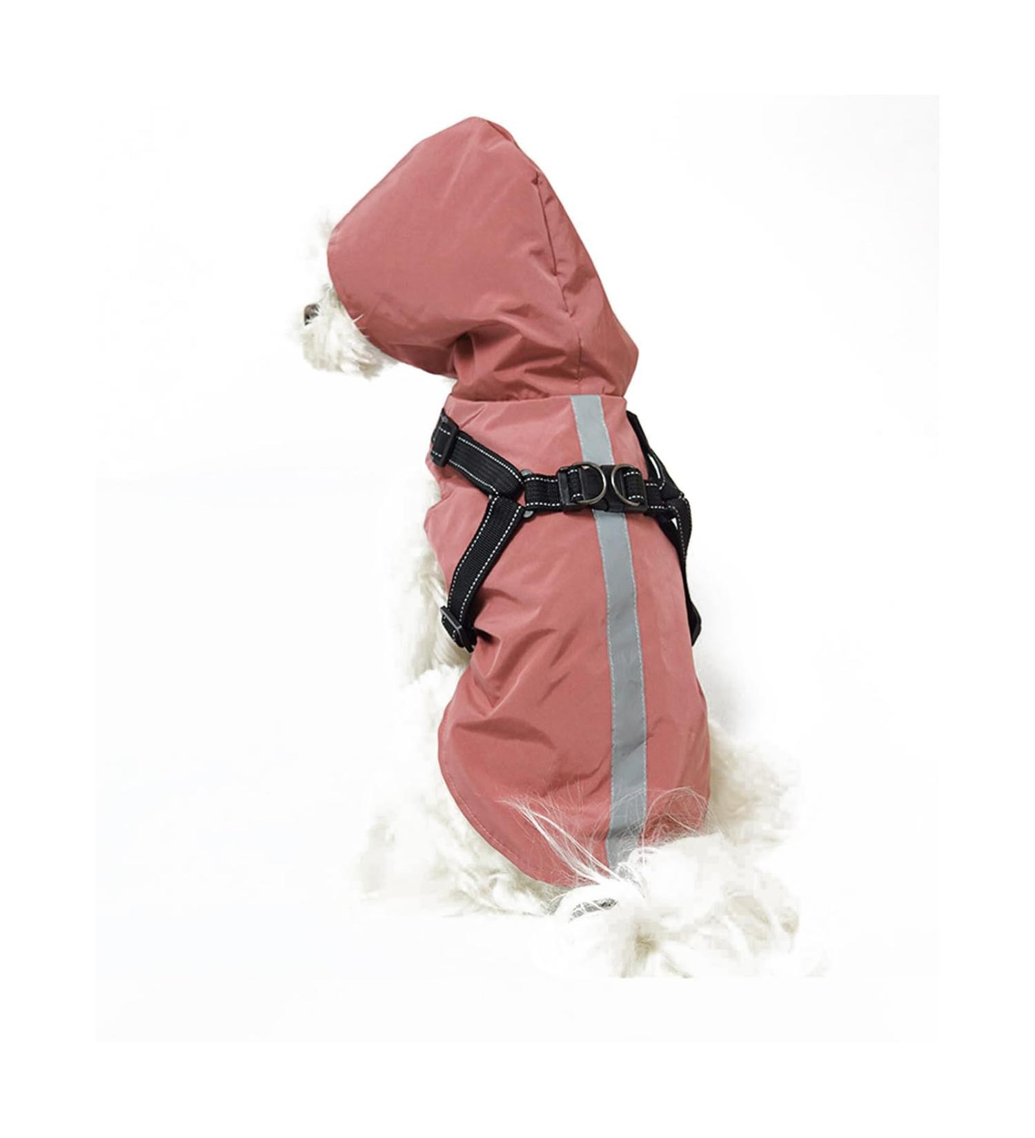 Buy Petcute Dog Rain Jacket - Waterproof Windproof & Reflective - Adjustable Hooded Coat for Small Medium & Large Dogs - Rose Red - Buy Online on GoSupps.com