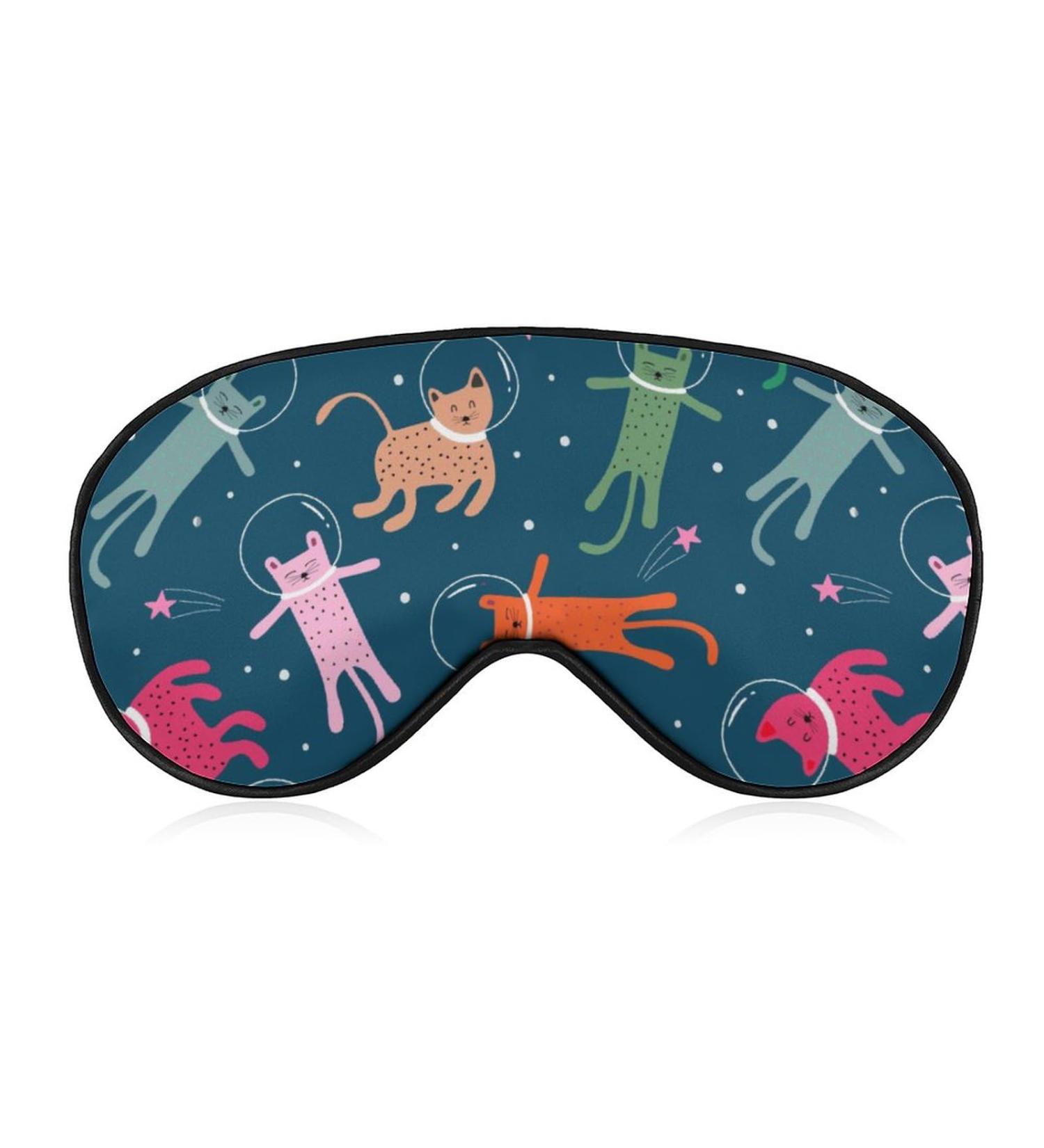 Cute Kittens Cat in Space Sleep Mask - Adjustable Strap, Blocks Light, Ideal for Sleeping, Travel, Naps - Men & Women - Buy Online on GoSupps.com