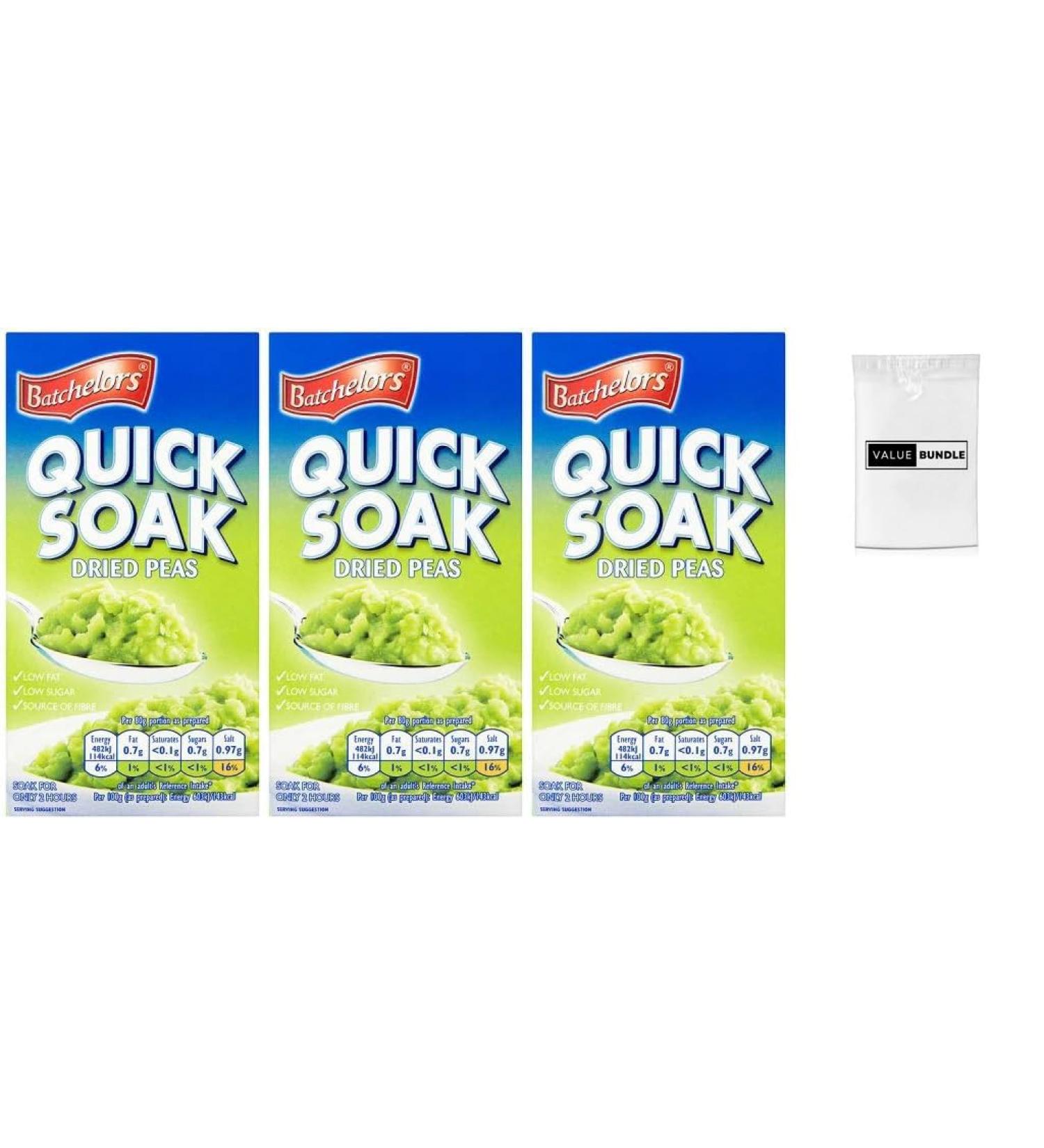 Value Bundle: BATCHELORS PEAS - Quick Soak - Healthy Snacks for Adults & Kids - British Snacks - Custom Value Bundle Branded Package of 3 (3 Pack Quick Soak) Quick Soak 3 Pack - Buy Online on GoSupps.com