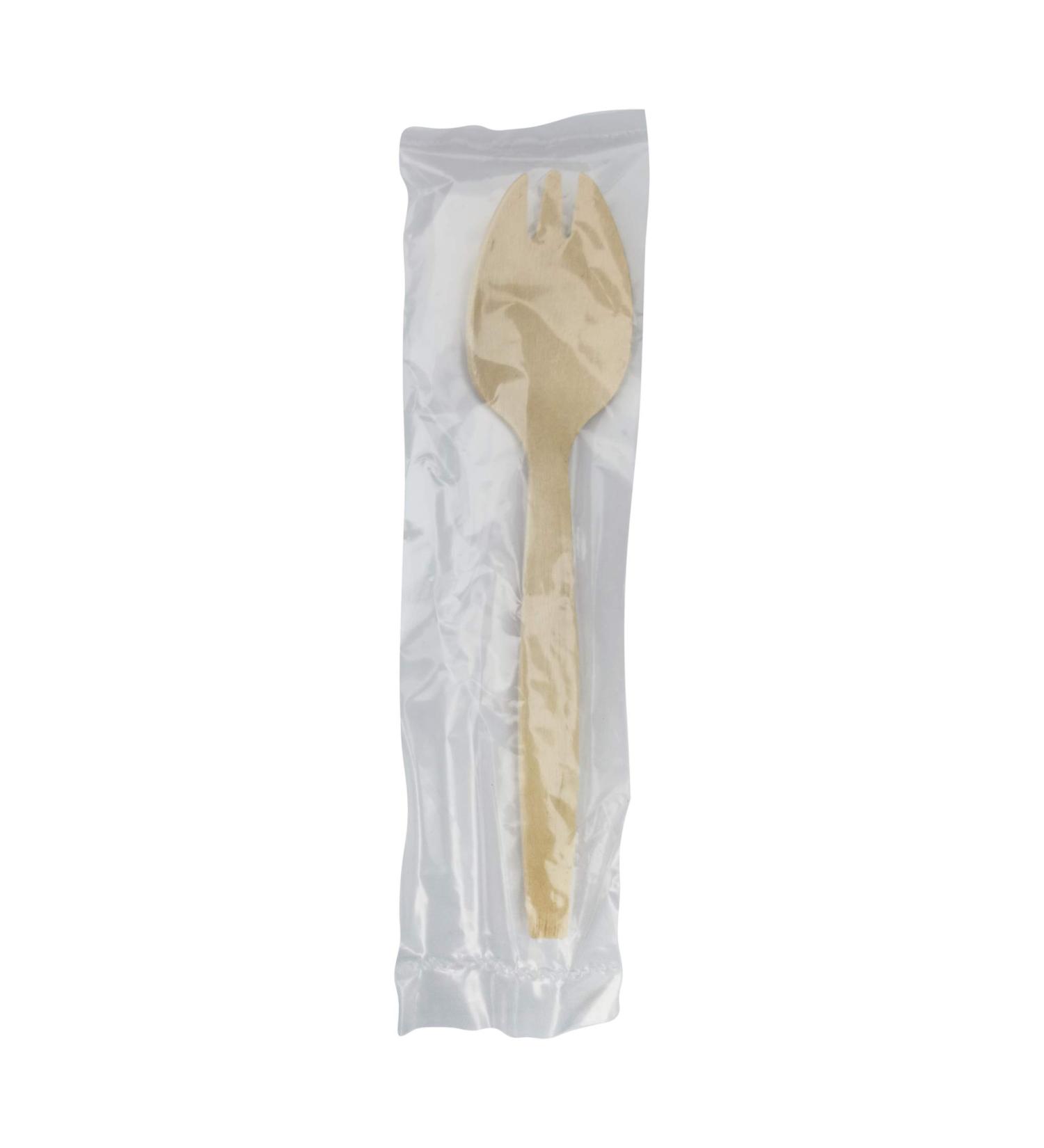 PacknWood 210SPKBEM Wooden Spork - Case of 250 Individually Wrapped Pieces - Buy Online on GoSupps.com