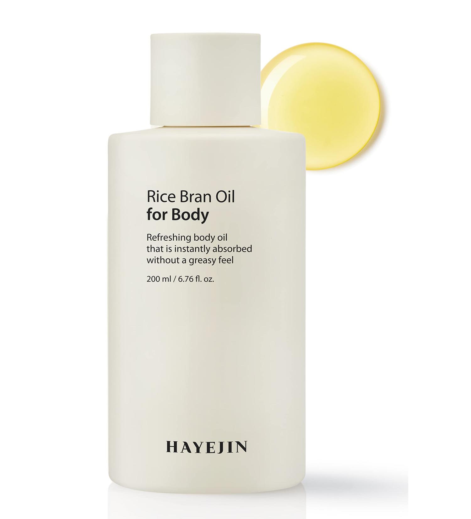 HAYEJIN Hydrating Rice Bran Body Oil - Gluten Free, Hypoallergenic Formula - Korean Moisturizer for Dry & Sensitive Skin (200ml) - Buy Online on GoSupps.com