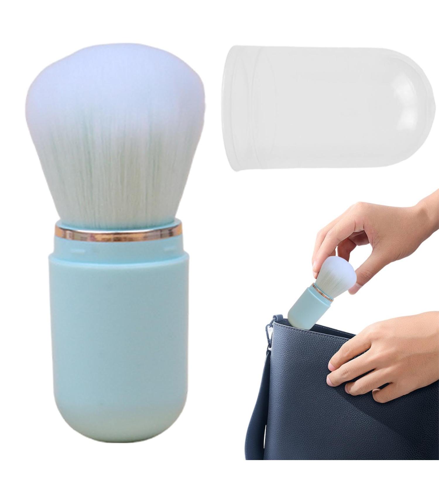 Retractable Cosmetic Brush - Travel Face Brush Retractable Blush Brush | Portable Makeup Tools Powder Foundation Applicator Compact Face Brush with for Foundation Blush Bronzer Powder blue - Buy Online on GoSupps.com