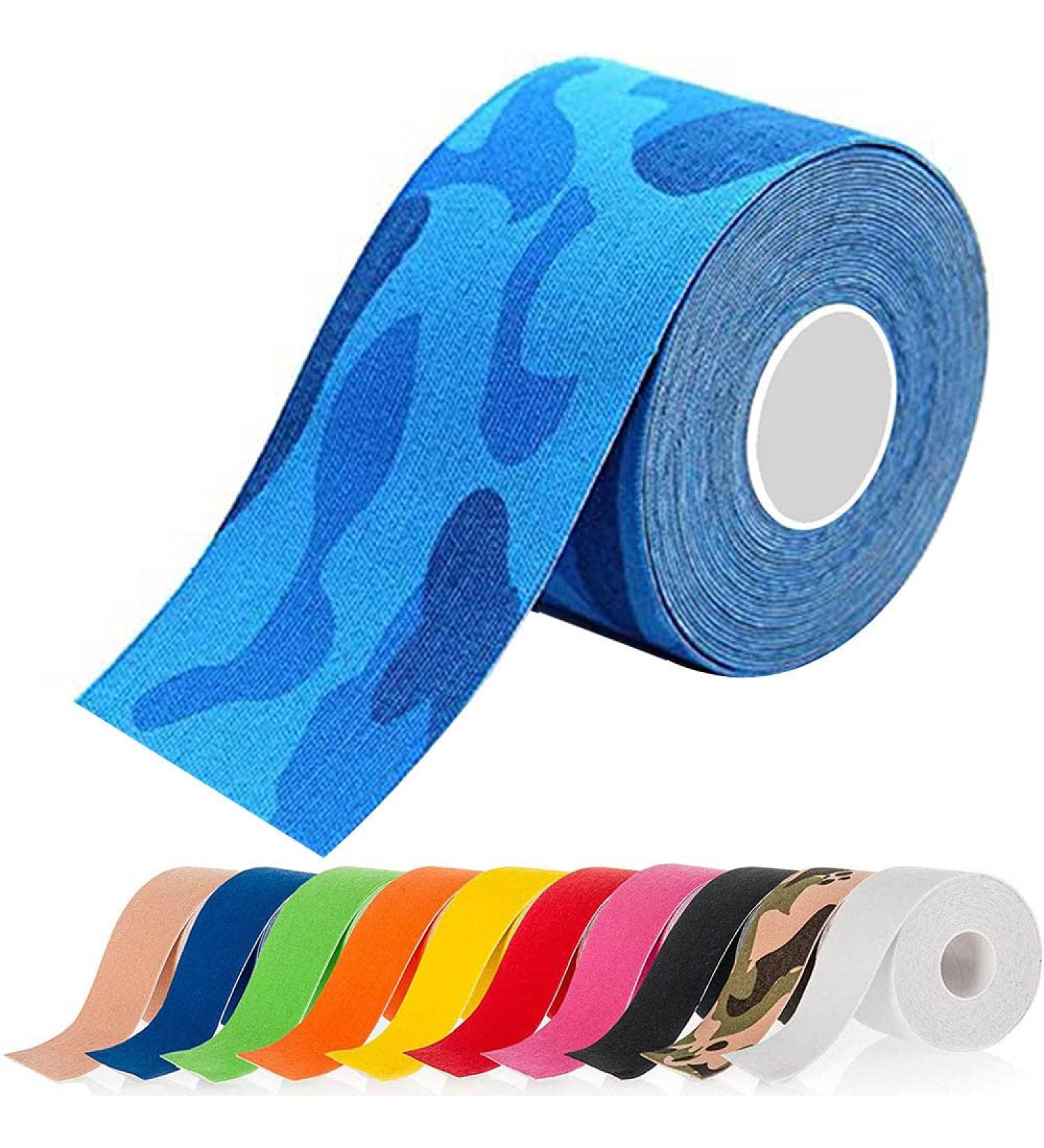 ATETEO Kinesiology Tape I-camo Blue Medium Size 5mX3.8cm - Buy Online on GoSupps.com