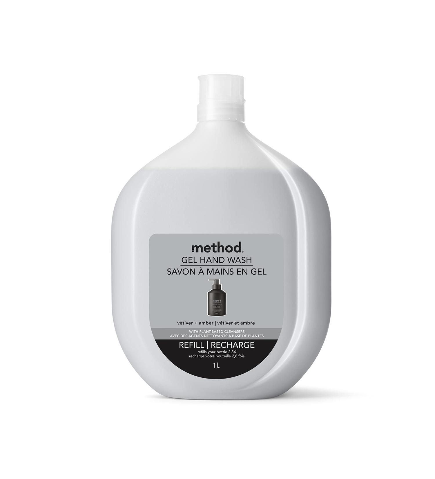 Method Liquid Hand Soap Refill Biodegradable Formula Reloads Gel Hand Wash Bottle Vetiver + Amber Scent 1 Liter - Buy Online on GoSupps.com