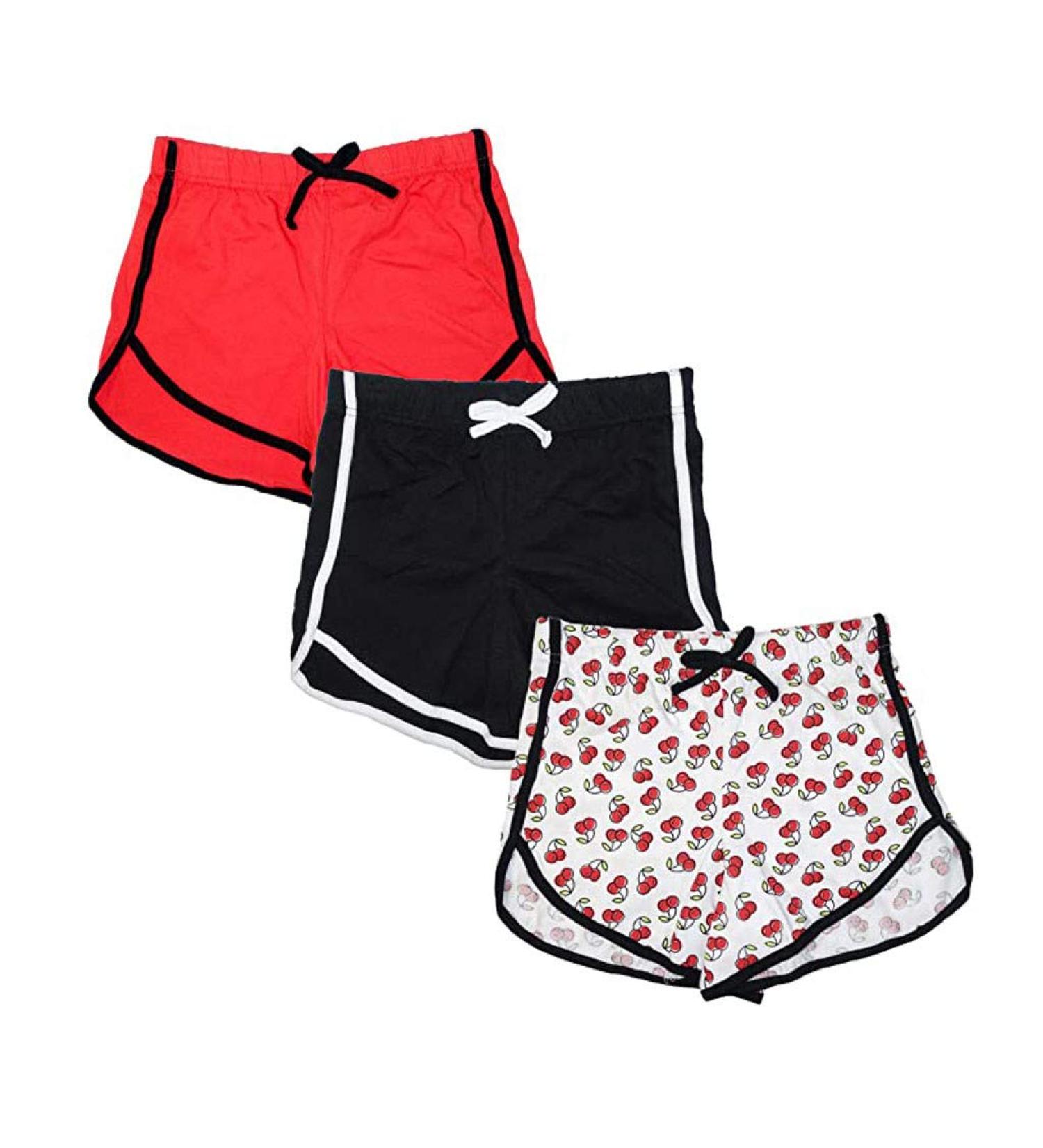 Whear Child Girls 3 Pack Athletic Shorts X-Large (7-8 Years) | Dolphin Yoga Workout & Running Shorts for Summer | Casual Sports Wear - Buy Online on GoSupps.com