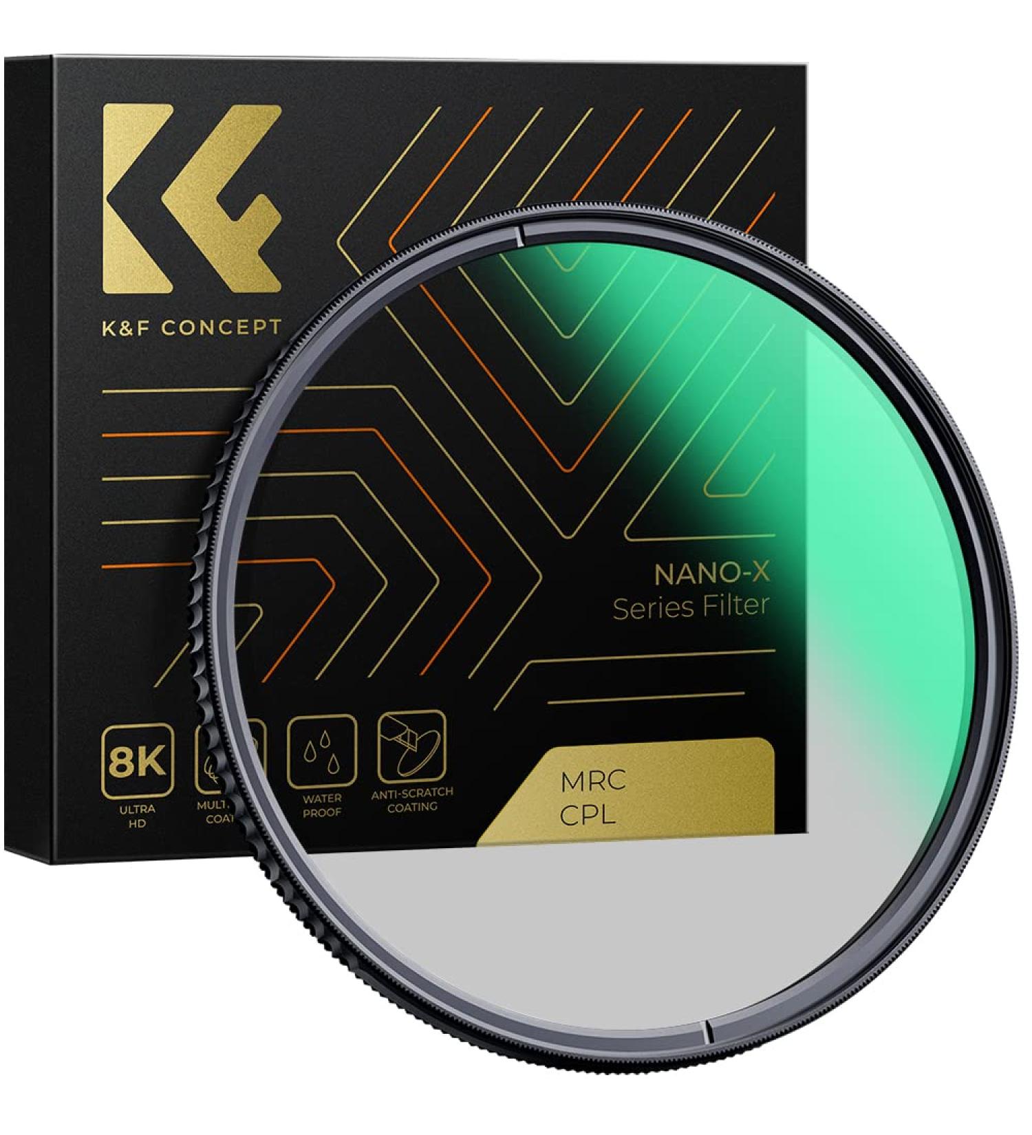 K&F Concept 82mm Circular Polarizer Filter HD 28-Layer Super Slim Multi-Coated CPL Lens Filter - Nano-X Series - Buy Online on GoSupps.com