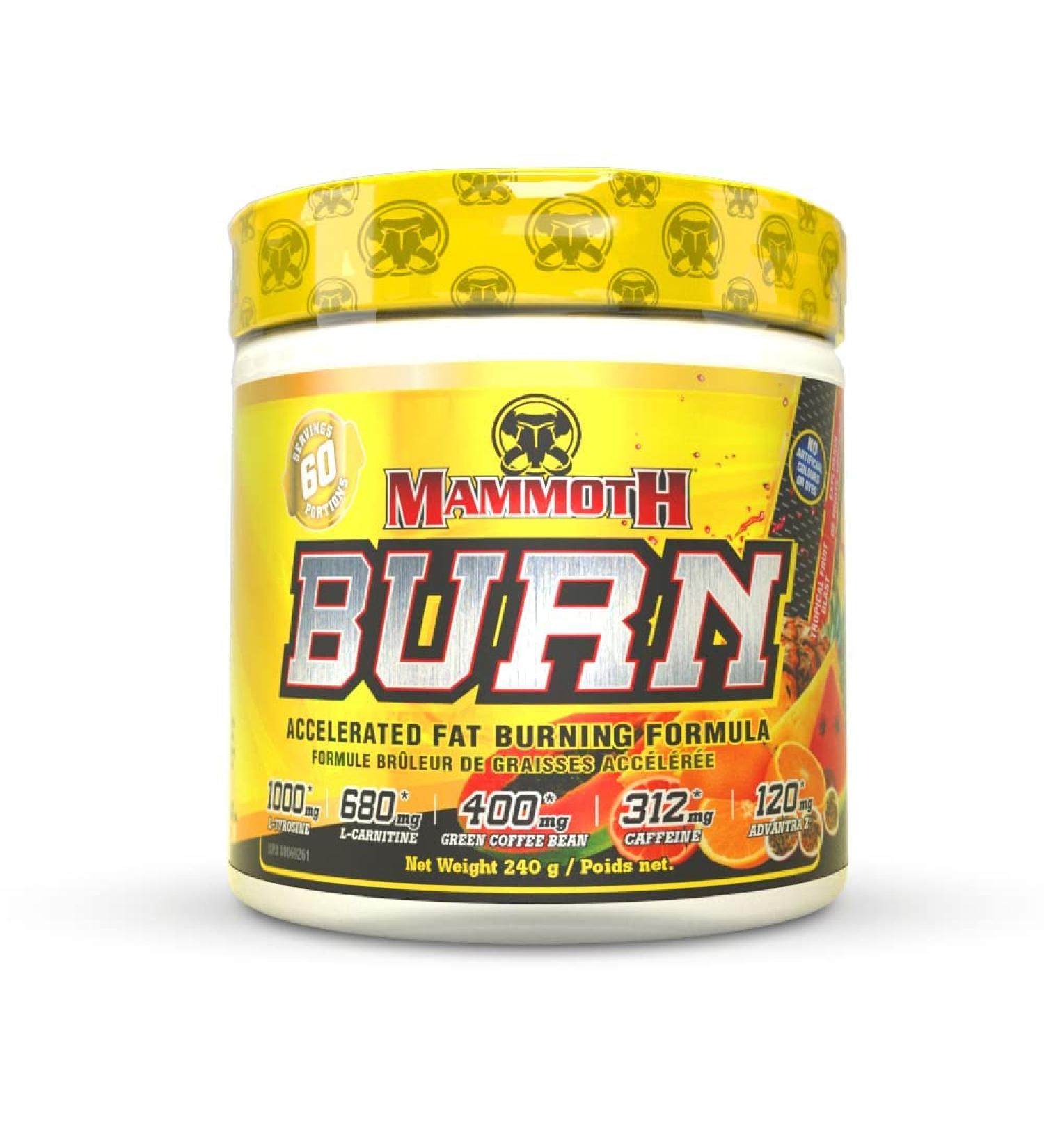 Mammoth Burn Tropical Fruit Blast Weight Loss Drink-Powder Fat Burning & Energy Powder Metabolism & Mood Booster Thermogenic Shredding Supplement 60 Serve - Buy Online on GoSupps.com