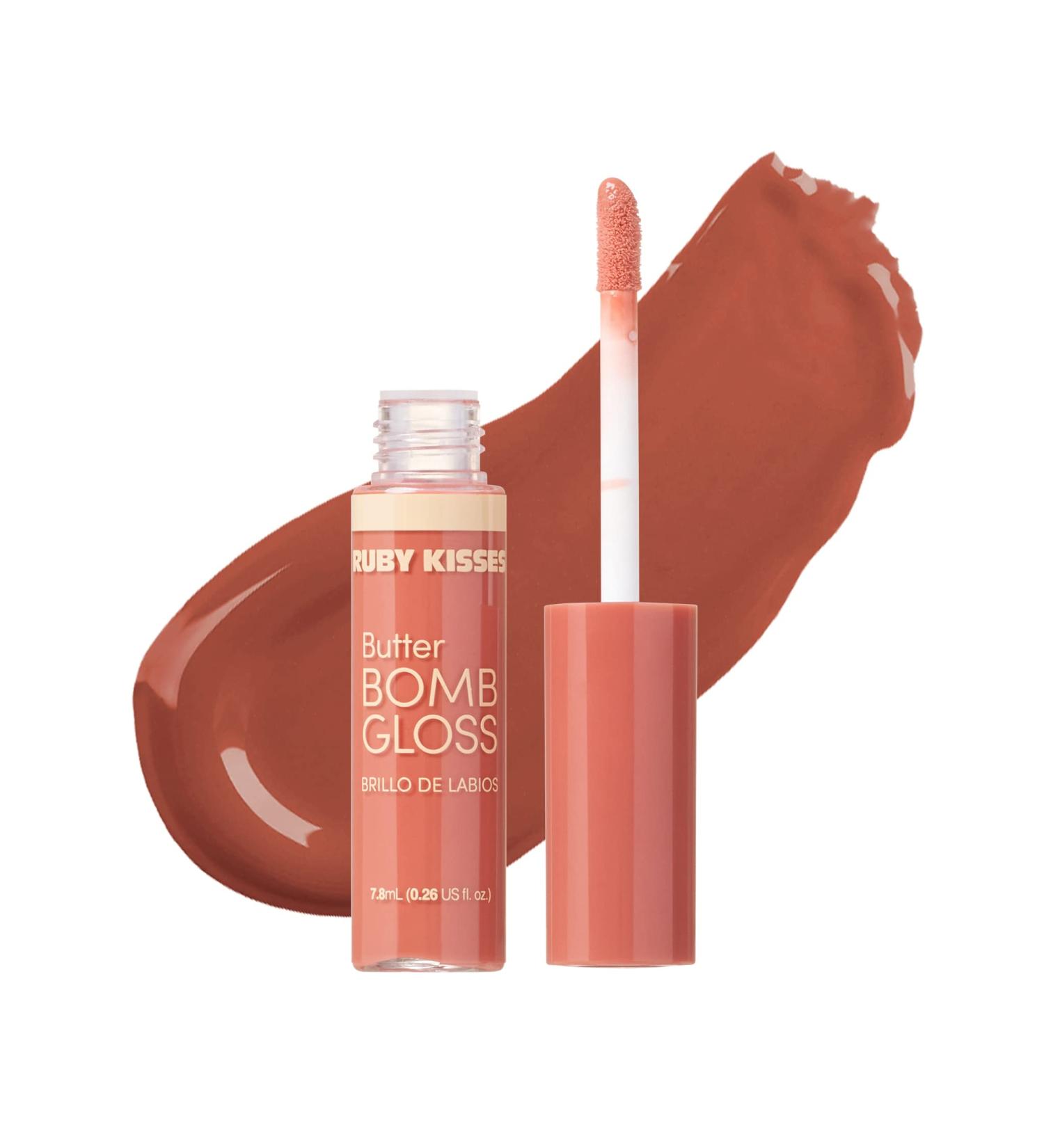 Ruby Kisses Butter Bomb Gloss in Snatched - Non-Sticky Lip Gloss with Vitamin E for Natural Nude Lips - 7.8mL - Buy Online on GoSupps.com