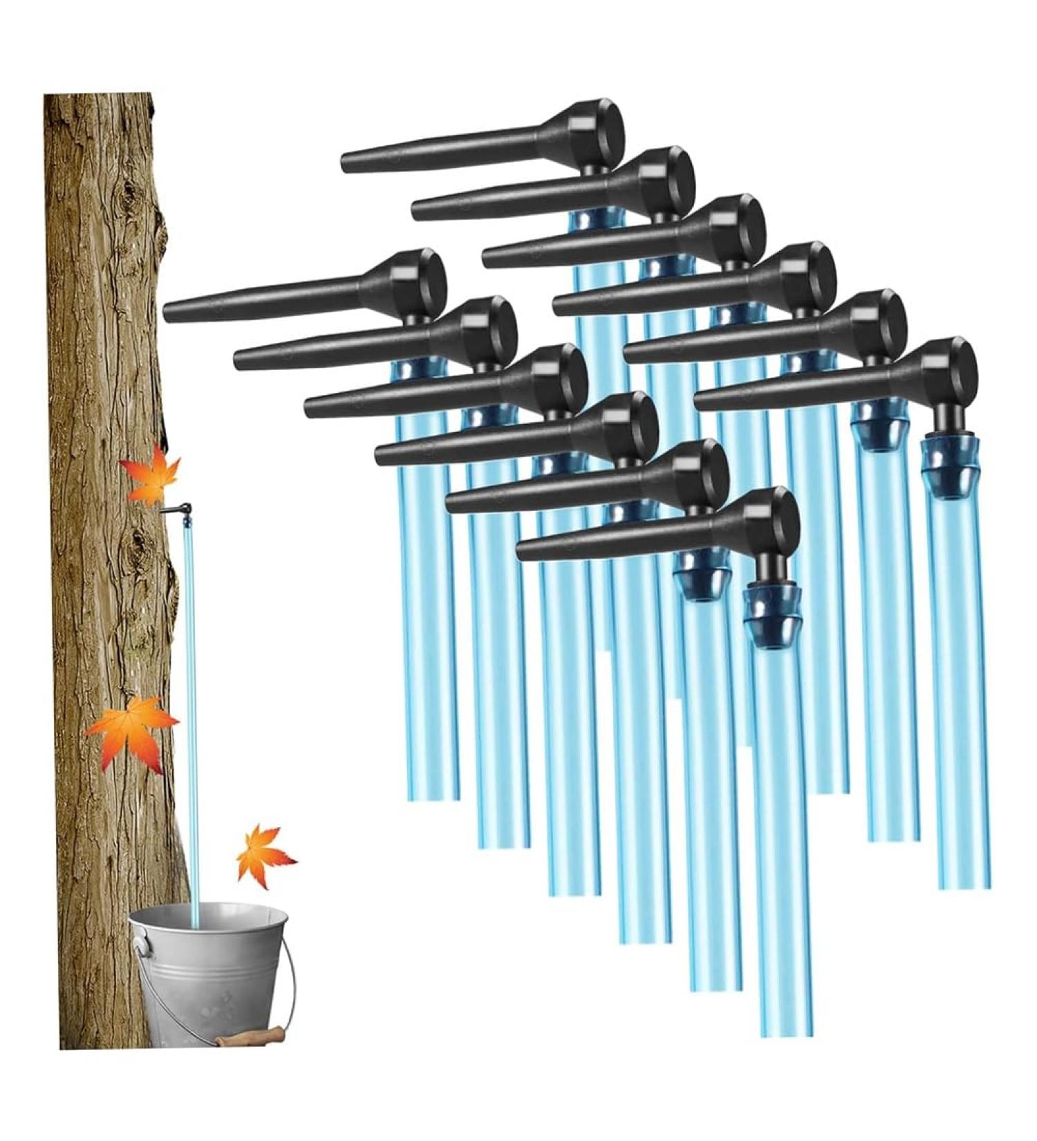 Sweetness 12 Sets Maple Syrup Taps with 24 Inch Tubes Maple Syrup Supplies Maple Syrup Tapping Kit Non-Slip Quality L-Shaped Tree Faucets Easy to Use - Buy Online on GoSupps.com