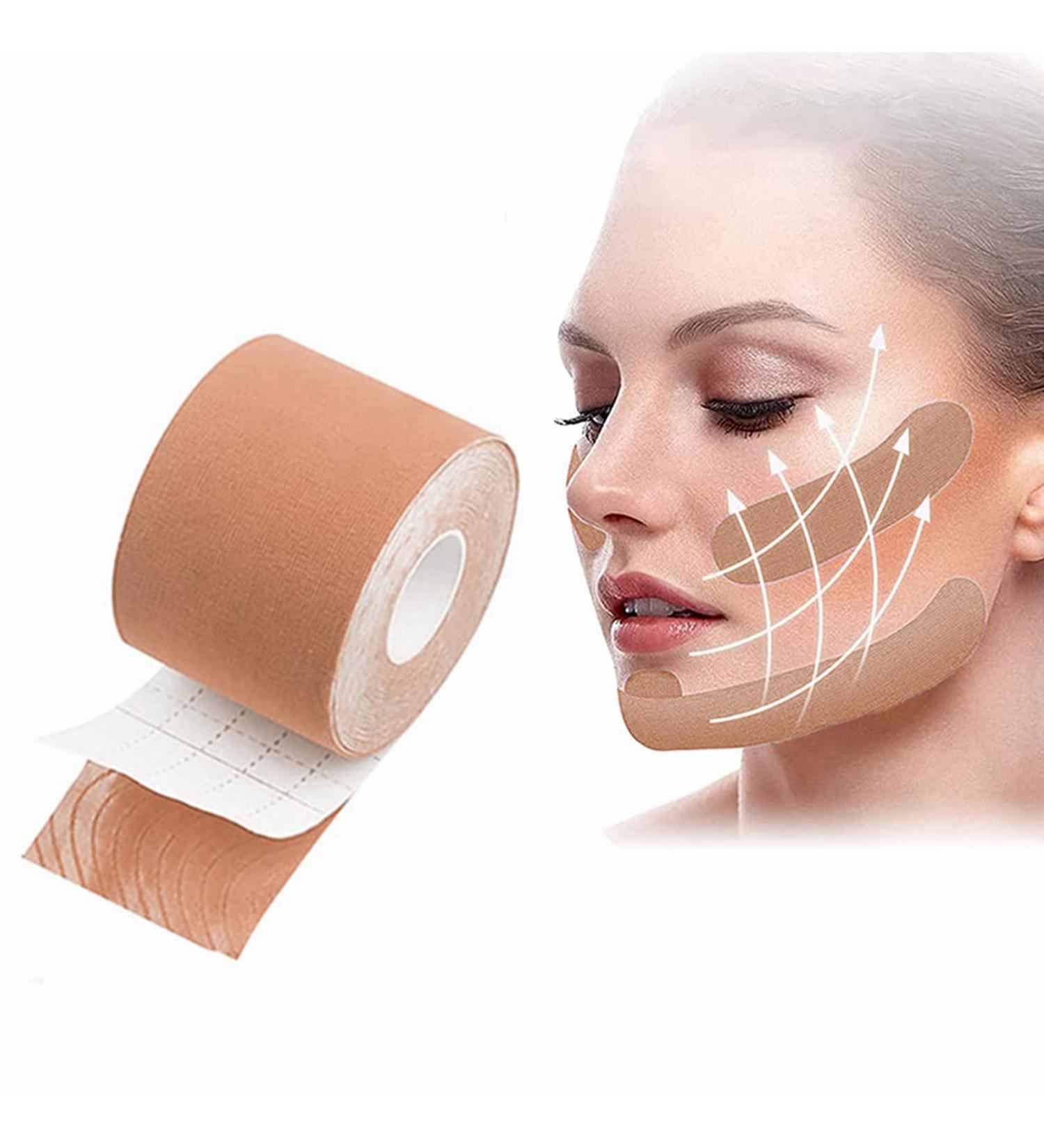 Face Lifting Tape & Wrinkle Patches - Anti-Folded Myofascial Band for Skin Tightening | 2.5cm x 5m Beige - Shop Internationally - Buy Online on GoSupps.com