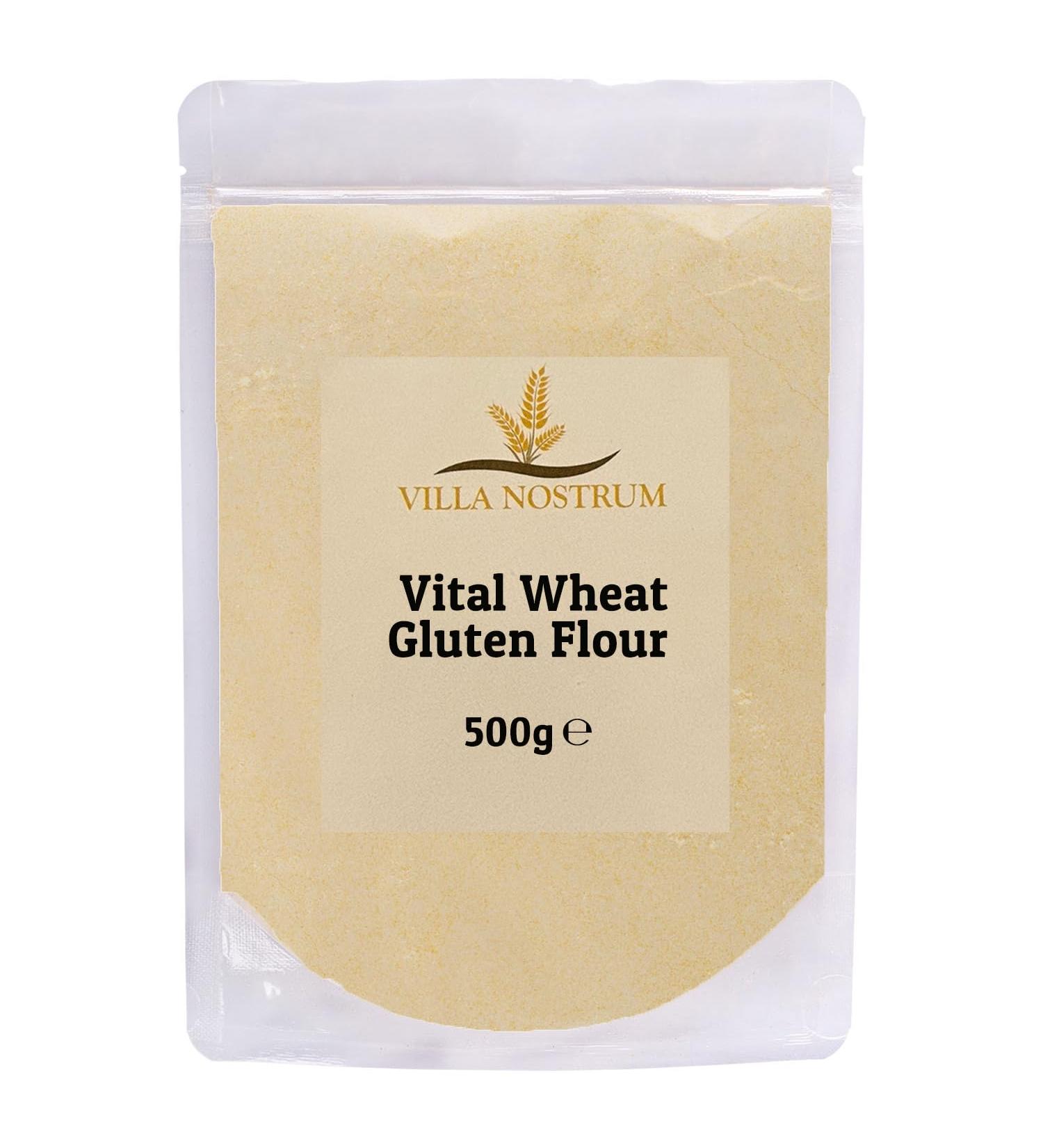 Vital Wheat Gluten Flour 500g by Villa Nostrum - Ultimate Baking and Cooking High Protein Low Carb Bread Vegan