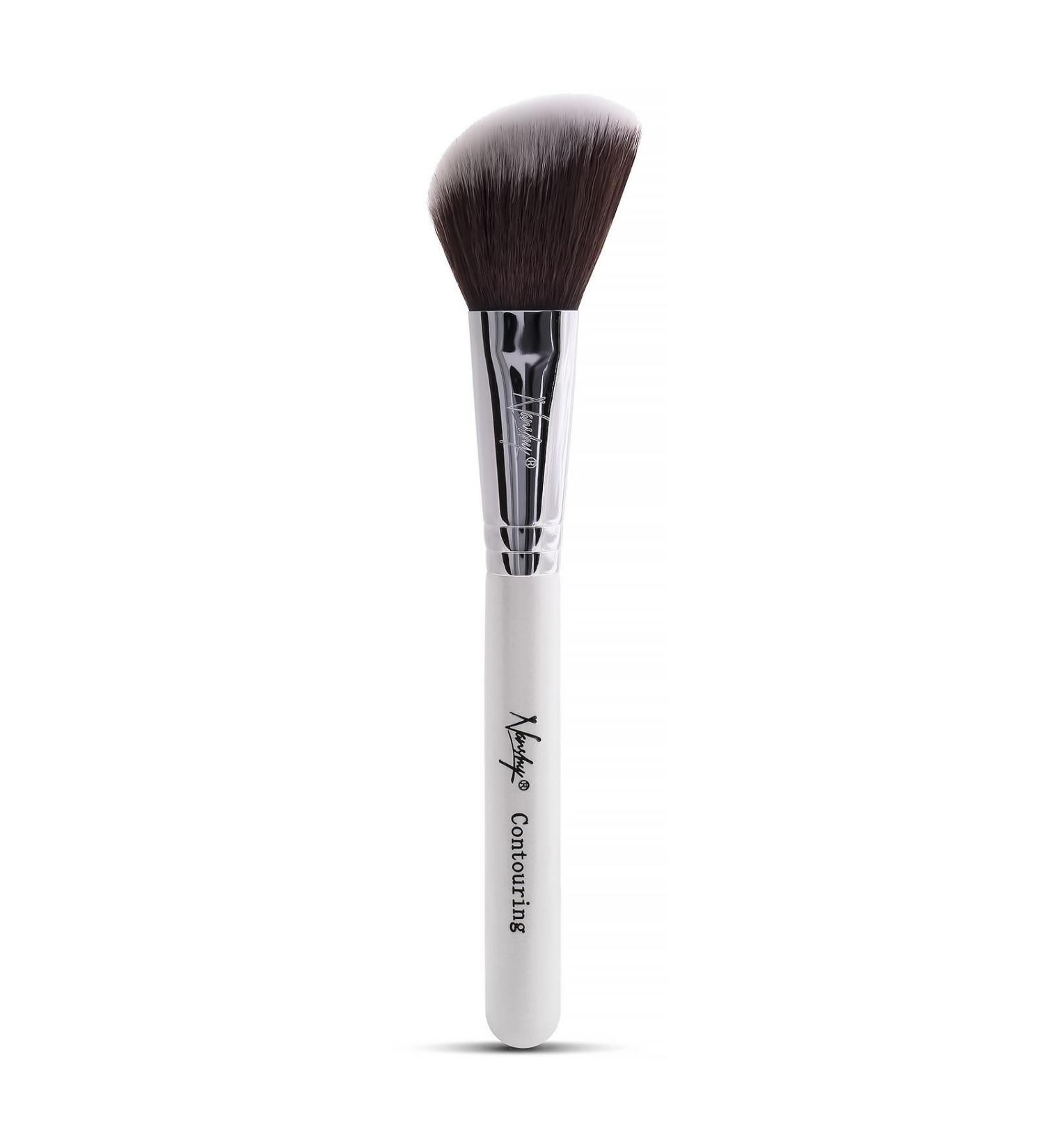 Nanshy Large Angled Contour Makeup Brush Synthetic Taklon Contouring Minerals Powders Bronzer Cosmetic (Pearlescent White) - Buy Online on GoSupps.com