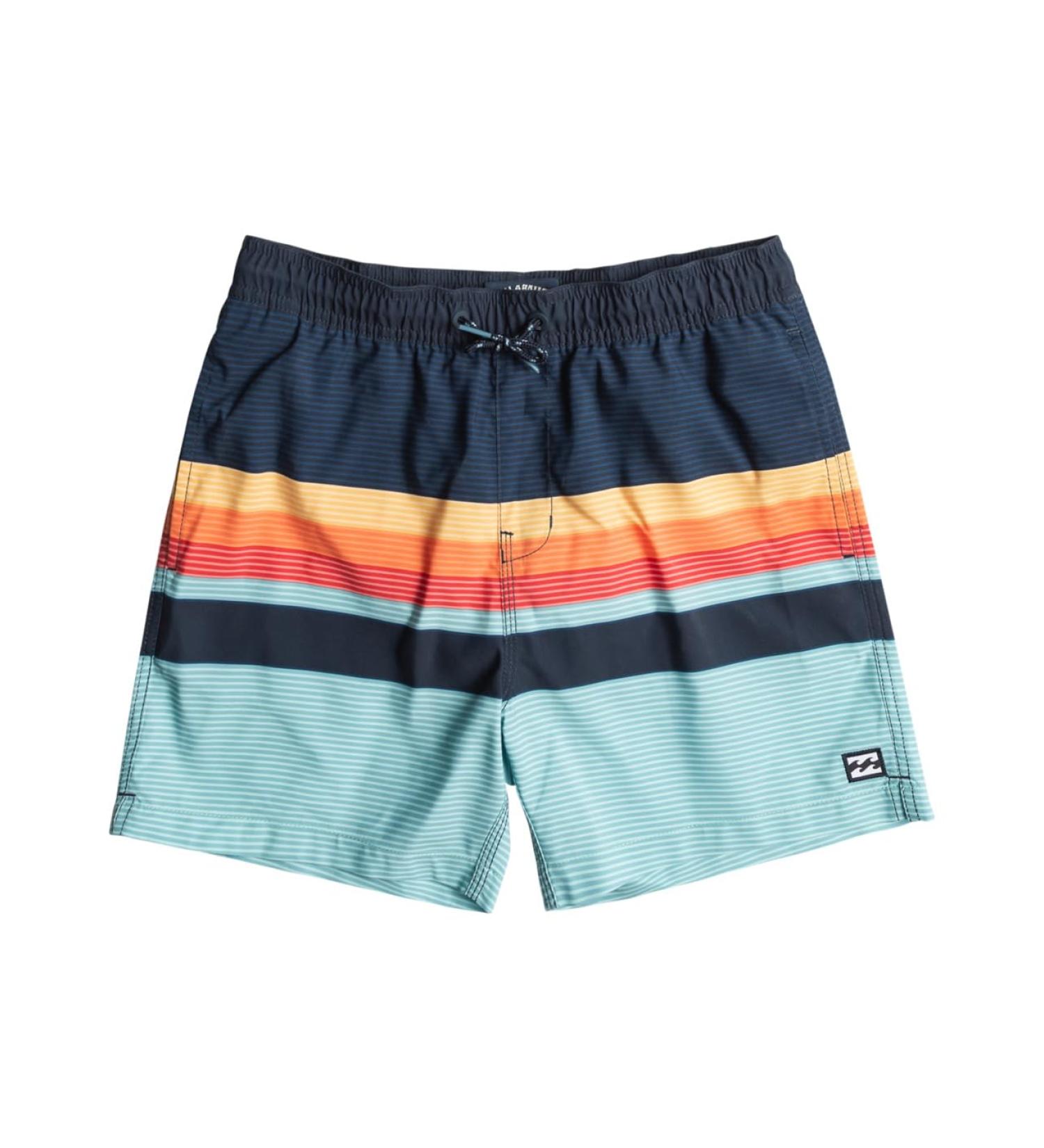 Billabong Boys All Day Htr Stripes Lb Boys Boardshorts (1 Pack) 8 Years Blue