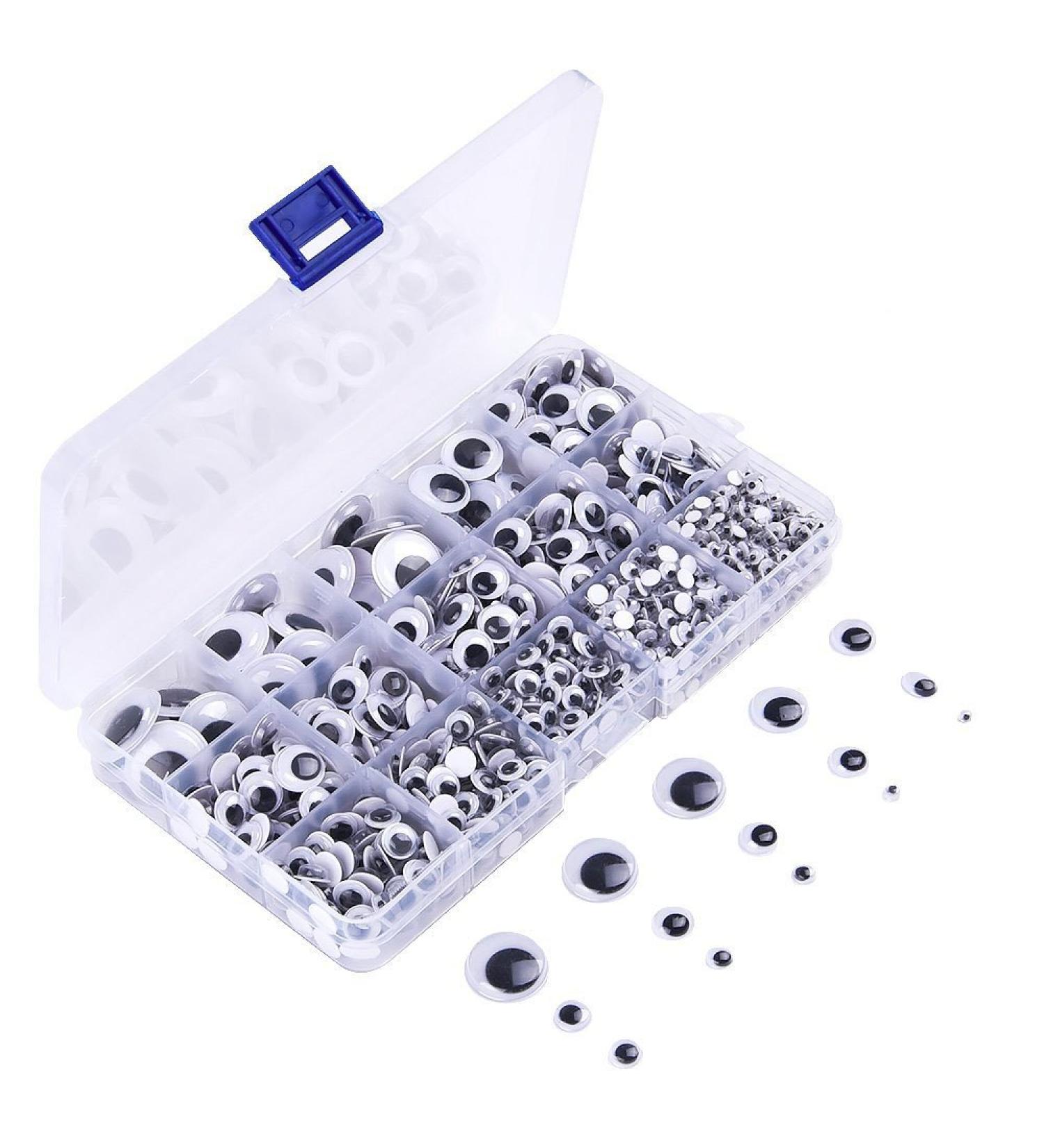 KUUQA 1220 Self Adhesive Wiggle Googly Eyes - Assorted Sizes for Crafts and DIY Projects - Buy Online on GoSupps.com