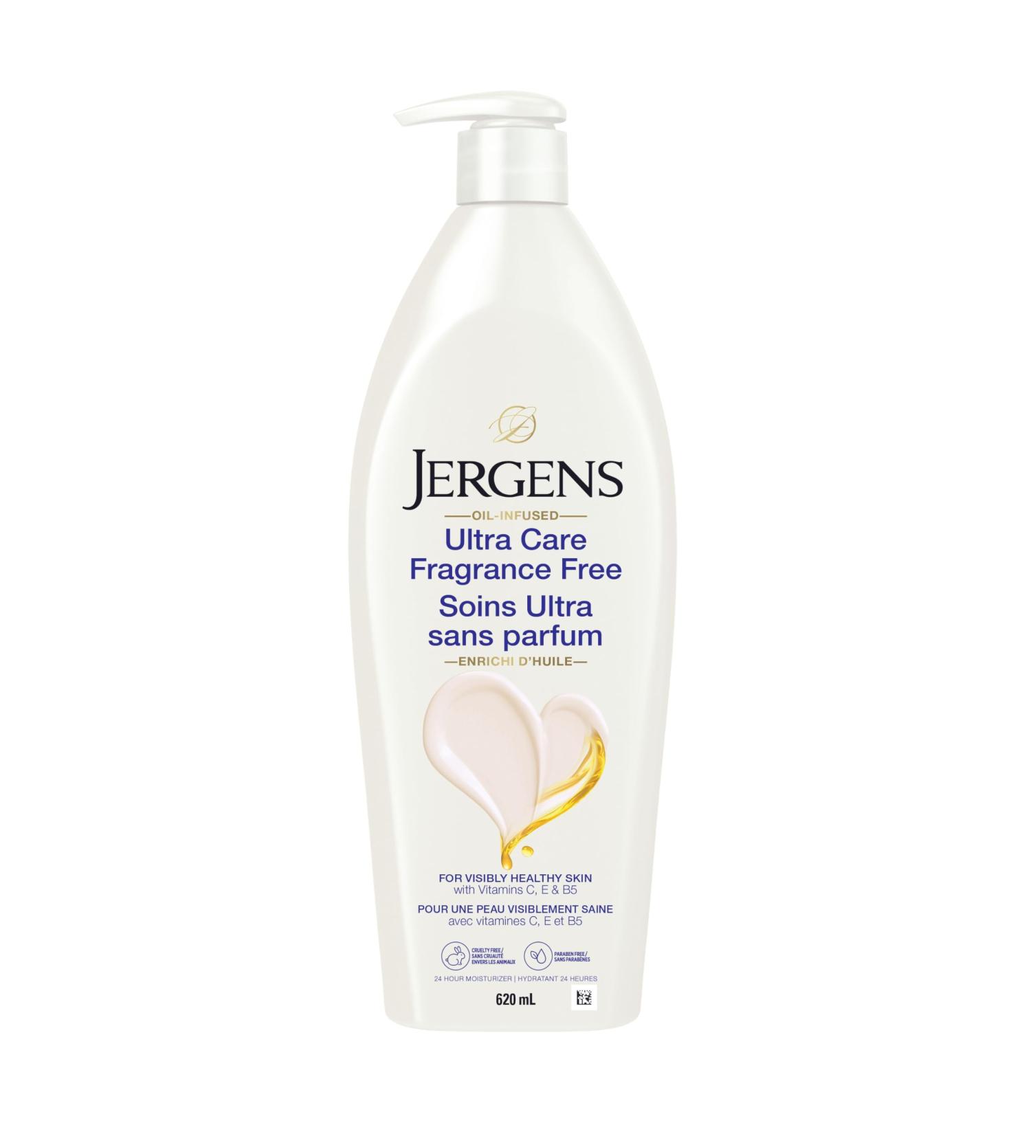 Jergens Ultra Care Fragrance Free Oil-Infused Moisturizer & Body Lotion for Extra-Dry Skin (620 Ml) 620 ml (Pack of 1) 620mL - Buy Online on GoSupps.com