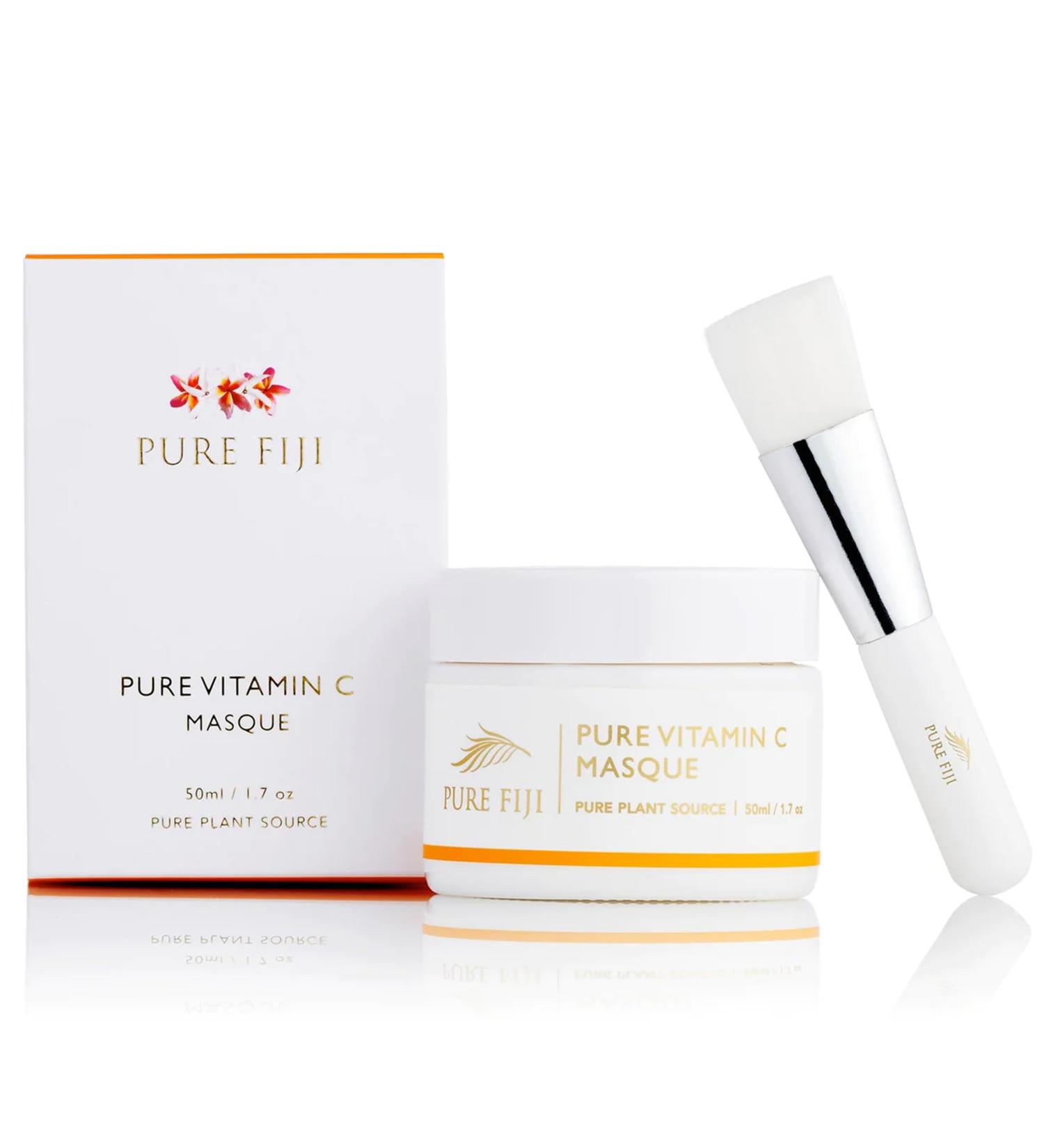 PURE FIJI Vitamin C Facial Mask Hydrating Brightening Face Mask with Kakadu Plum & Lime Extracts | Daily Skin Care Routine | 1.7oz Shop Internationally - Buy Online on GoSupps.com