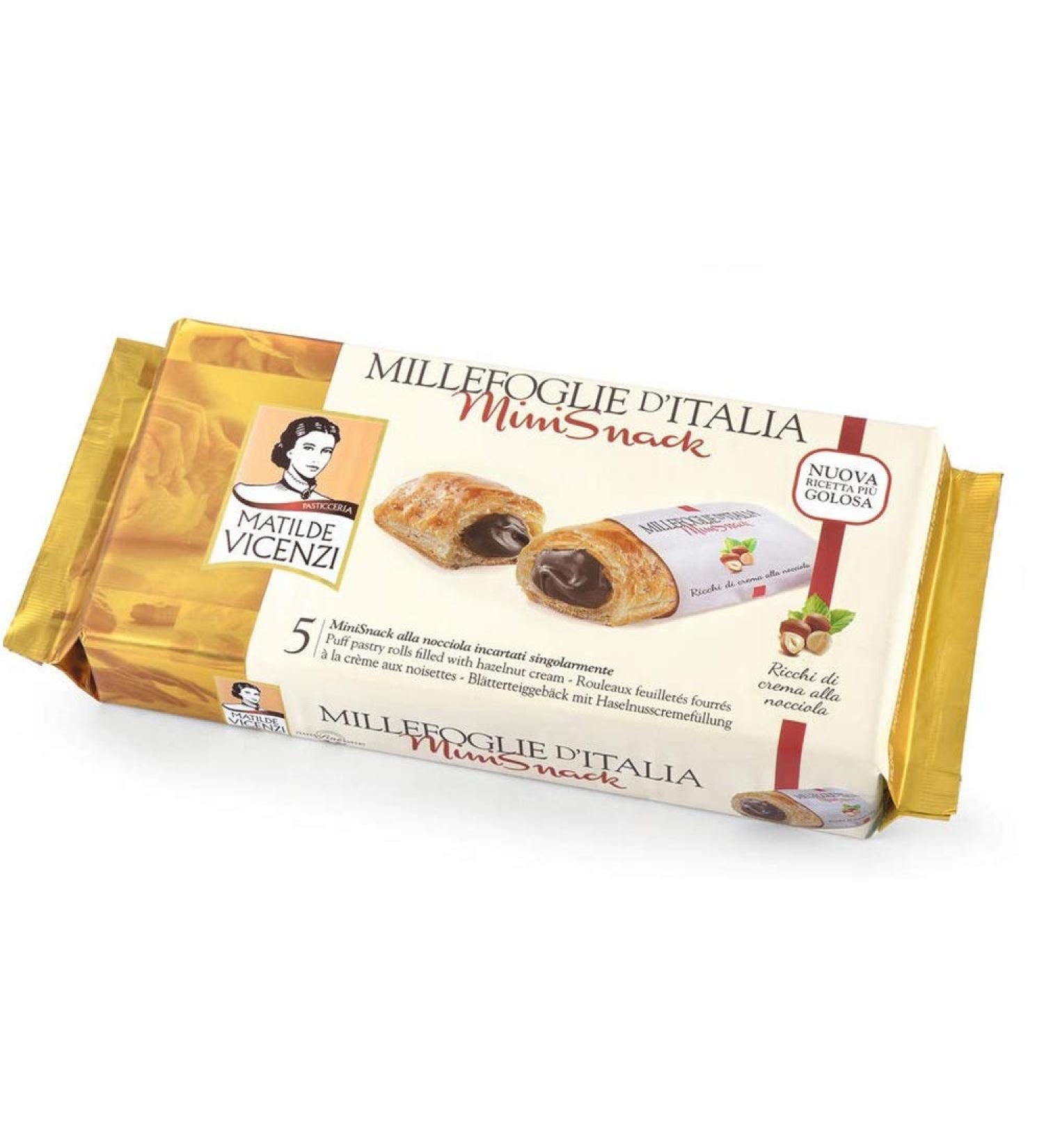 Matilde Vicenzi Matilde Vicenzi Millefoglie d'Italia Set of 16 mini Nocciola cookies with hazelnut cream 125 g of puff pastry