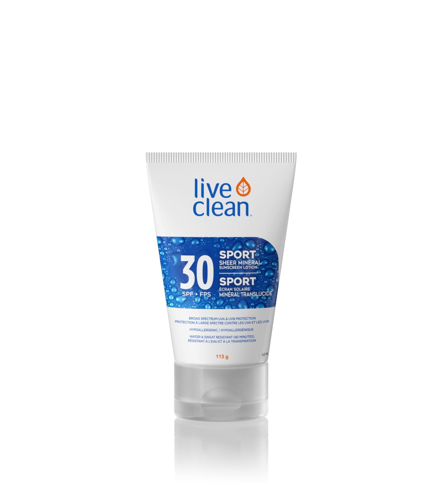 Live Clean Mineral Sport Sun Lotion SPF30 - Buy Online on GoSupps.com