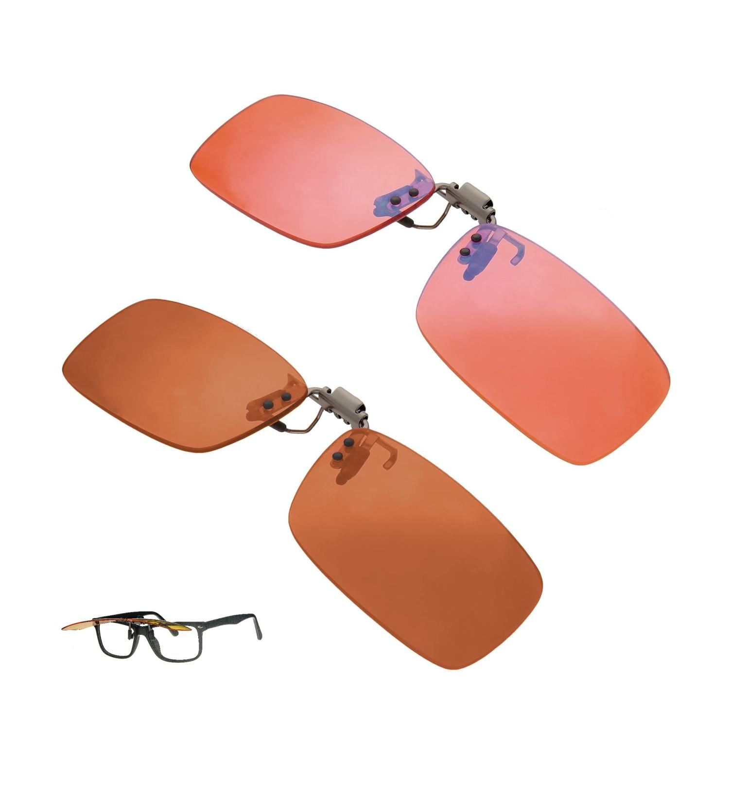 Braddell Optics Clip-on Blue Light Reading Glasses - FL-41 Rose & FL-60 Brown for Migraine Relief & Light Sensitivity - International Shipping Available - Buy Online on GoSupps.com