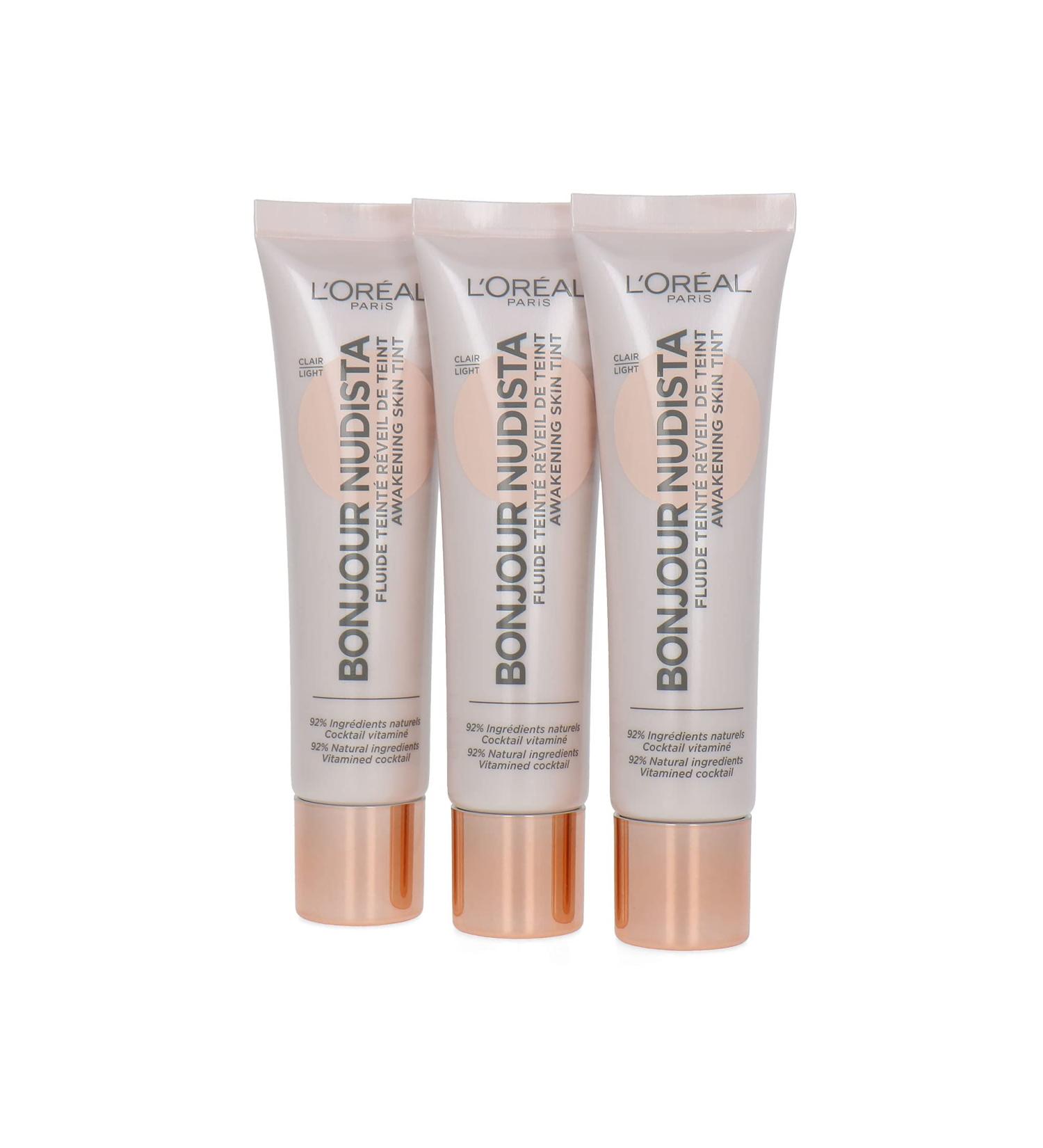 3x Loreal Bonjour Nudista BB Cream (Light) 30ml Light