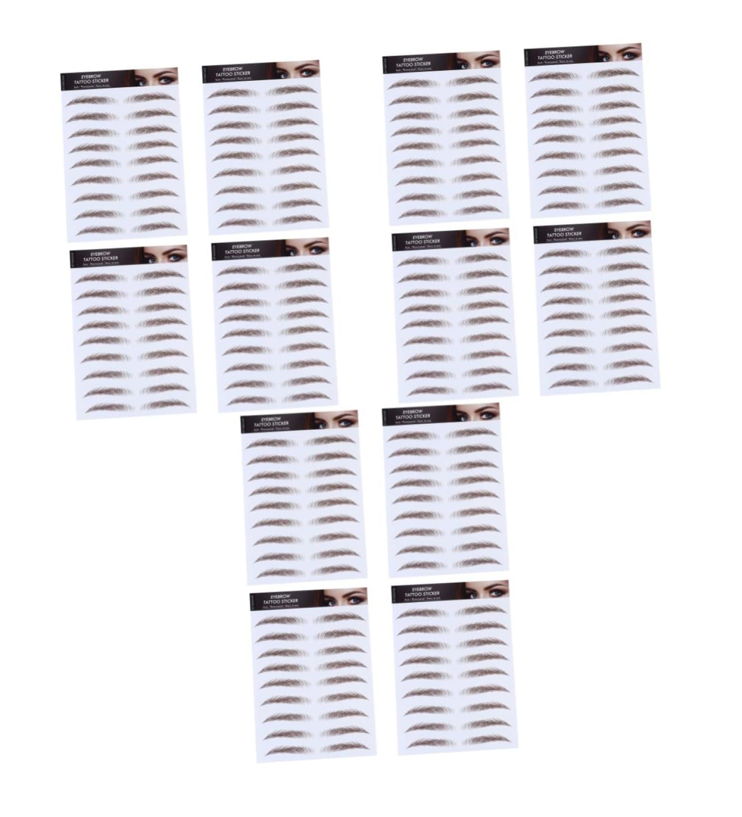 Beavorty 12 Pcs Eyebrow Stickers Temporary Eyebrow Tattoos Artificial Eyebrow Make up 4d Transfer Stickers - Buy Online on GoSupps.com