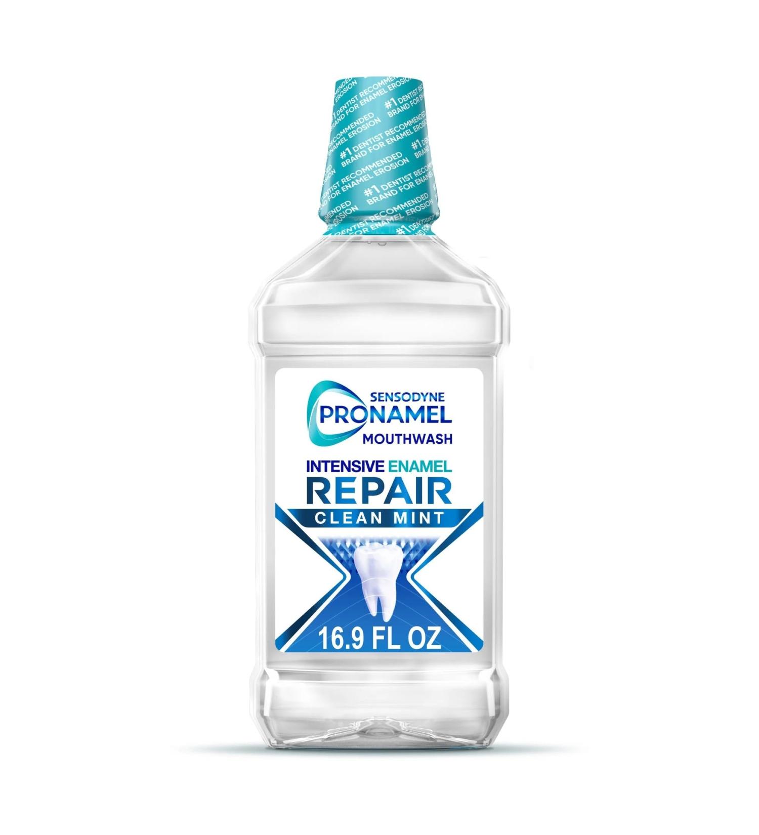 Intensive Enamel Repair Mouthwash - Strengthen Teeth Protect Against Cavities Clean Mint Flavor - 16.9 fl oz - Buy Online on GoSupps.com
