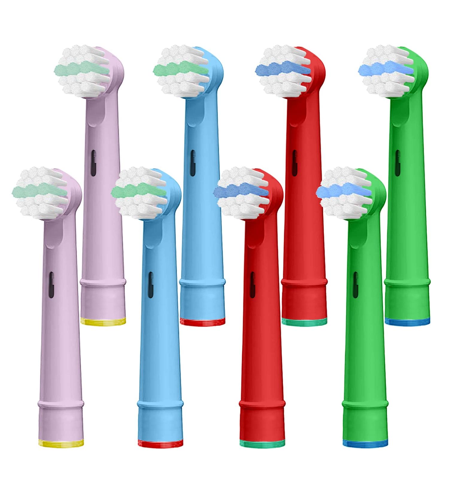 Kids Oral B Electric Toothbrush Replacement Heads - 8 Pack Multicolor | Precision Clean Soft Bristles for Children - Buy Online on GoSupps.com