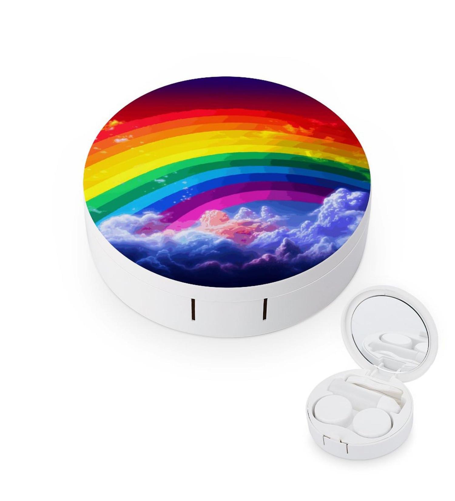Buy Rainbow Print Contact Lens Case - Durable & Stylish | Perfect Travel Lens Care Box - Buy Online on GoSupps.com