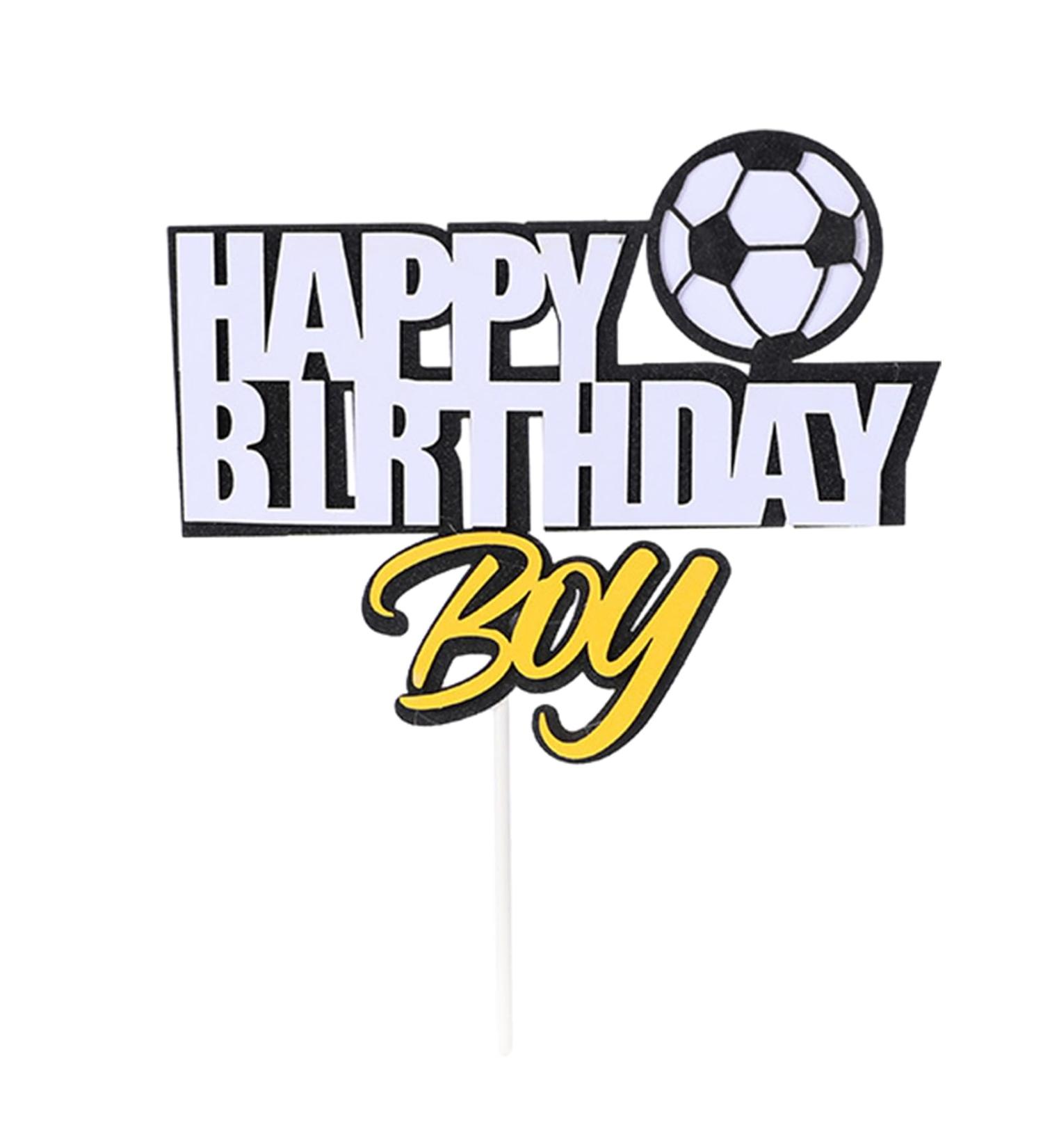 Football Cake Topper PT Haahoos Happy Birthday Boy Football Cupcake Toppers Soccer Theme Cake Decorations for Boys Men Football Themed Birthday Party Supplies - Buy Online on GoSupps.com