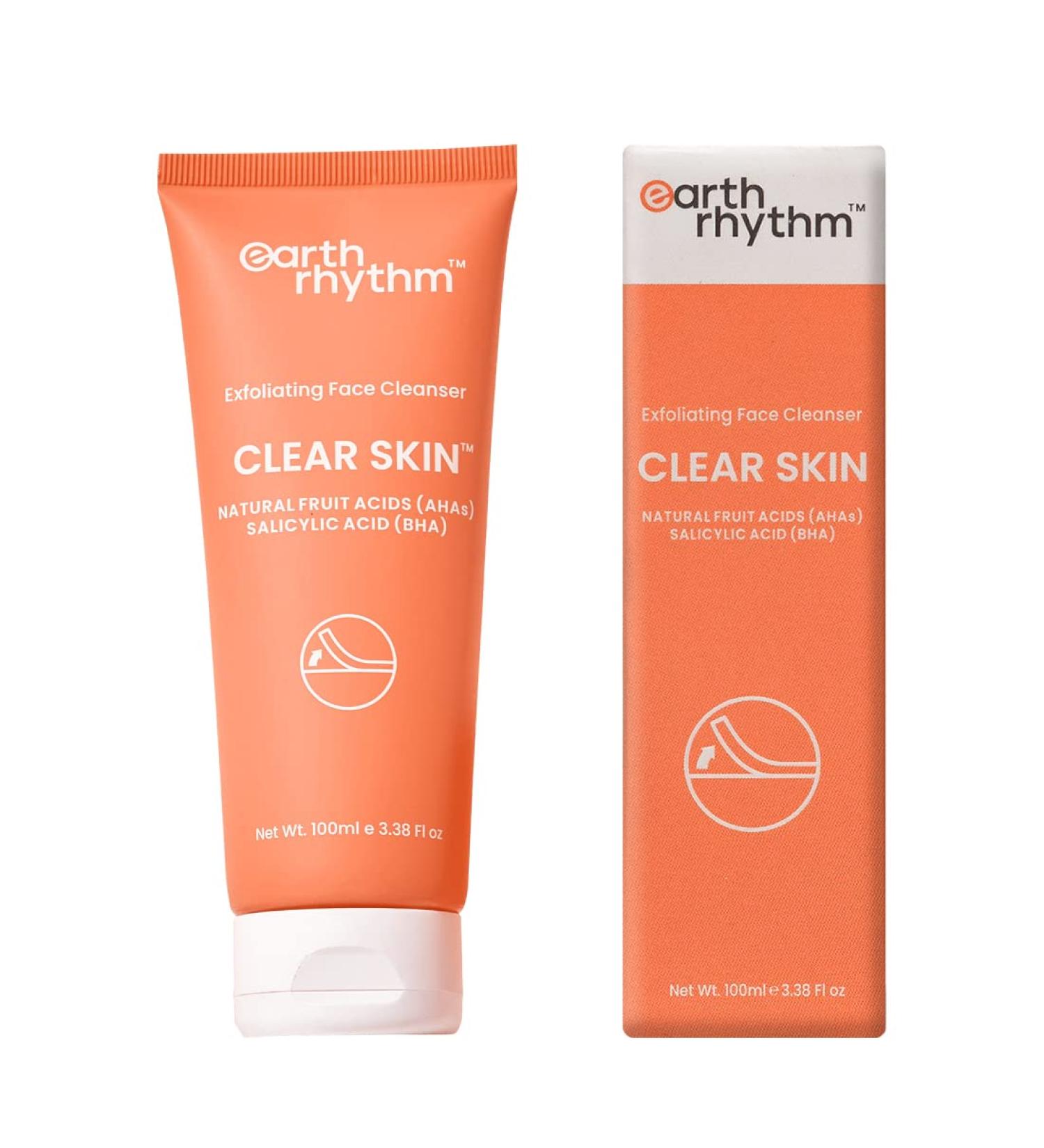 Earth Rhythm Exfoliating Face Cleanser with AHAs & BHAs Natural Vegan Friendly - 100 GM Style 1 - Buy Online on GoSupps.com