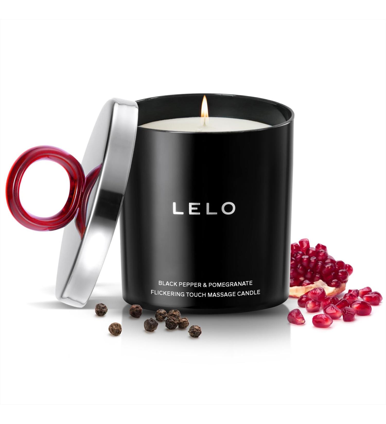 LELO Flickering Touch Massage Candle - Luxury Skin Treatment Melts into Massage Oil Black Pepper & Pomegranate Scent 5.3 Ounce - Buy Online on GoSupps.com