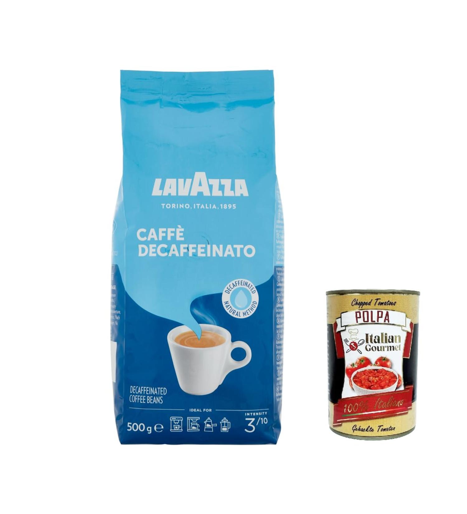  Italian Gourmet E.R. 6 x Lavazza Caff Decaffeinato Decaffeinated Arabica and Robusta Coffee Coffee with almond and honey aromas intensity 3/10 medium roast 500 g + Italian Gourmet Polpa 400 g - Buy Online on GoSupps.com