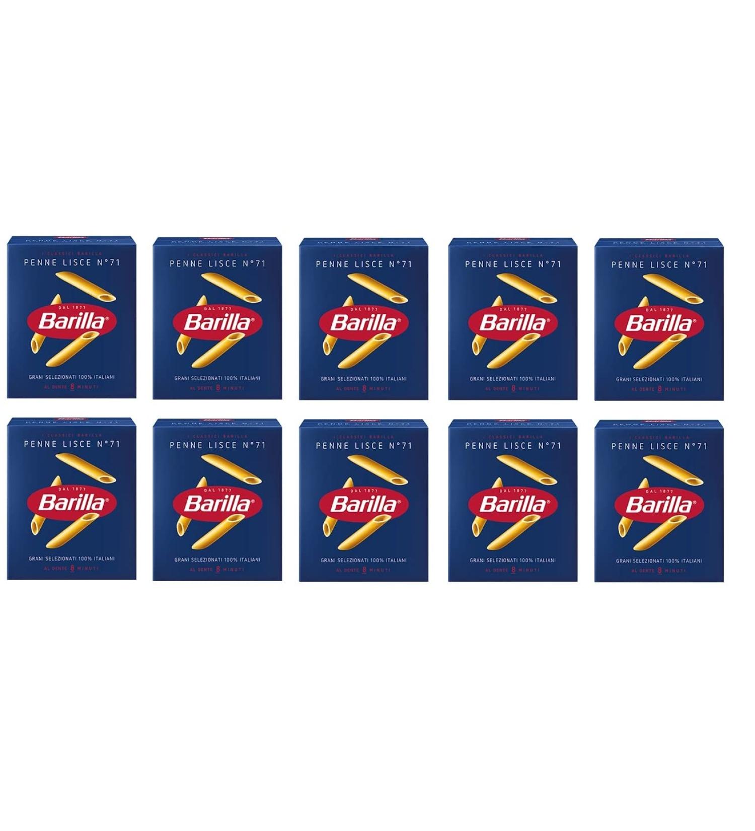 Pack of 10 Barilla Penne Lisce Italian pasta no. 71 500g - Buy Online on GoSupps.com