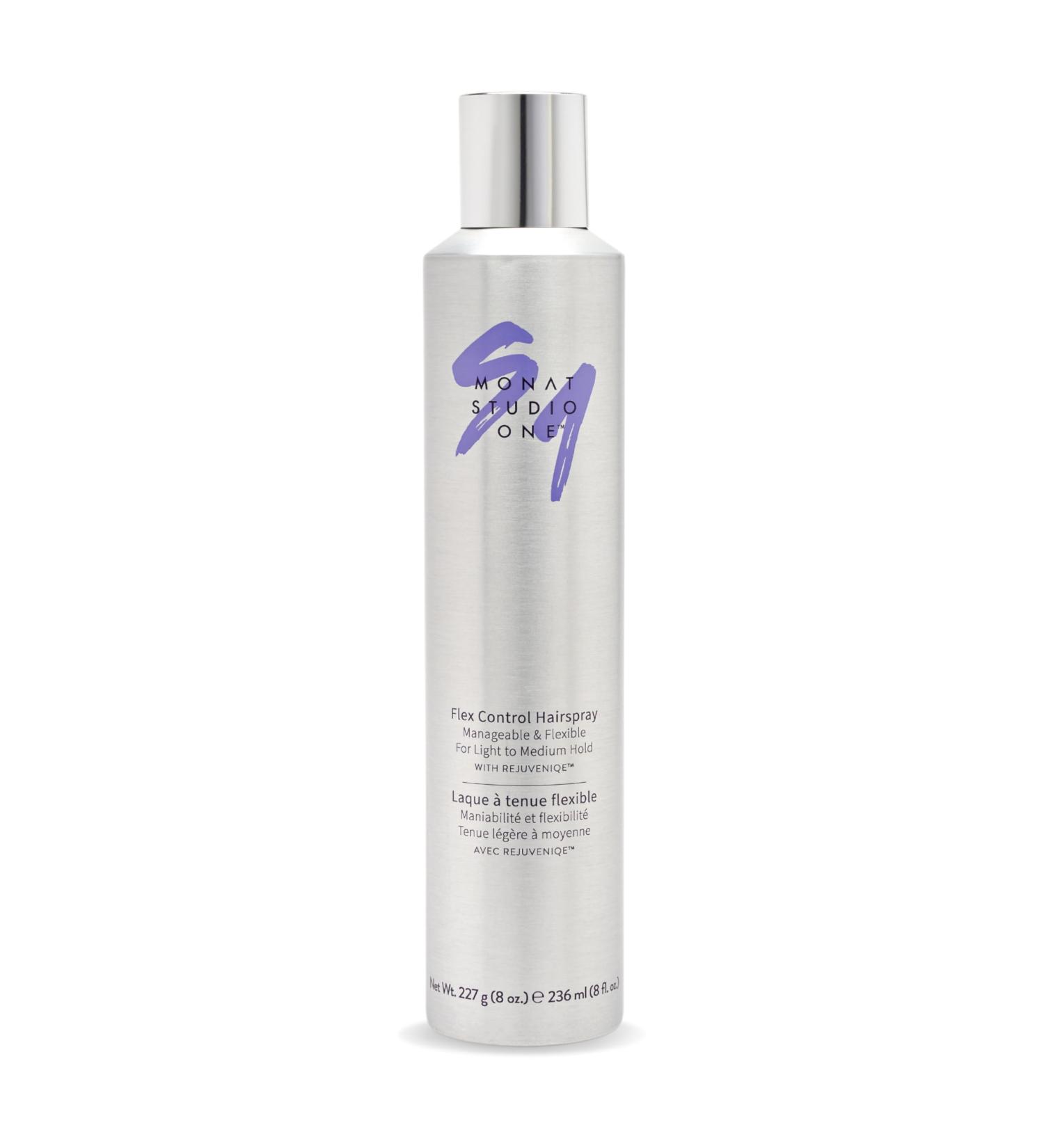 MONAT Studio One Flex Control Hairspray Light to Medium Buildable Hold Infused with REJUVENIQE Can be Used on Colored Hair Fresh Smelling Scent Style Memory for Humid Weather - Buy Online on GoSupps.com
