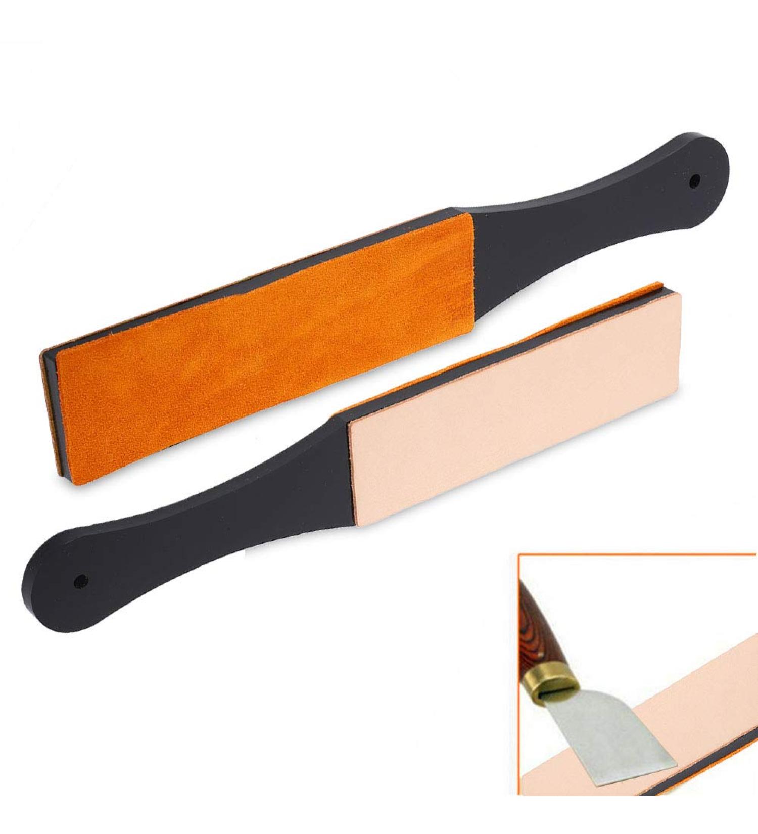 Double Size PU Leather Razor Pier & Strap for Manual Shaving | Premium Straight Razor Sharpener - Buy Online on GoSupps.com